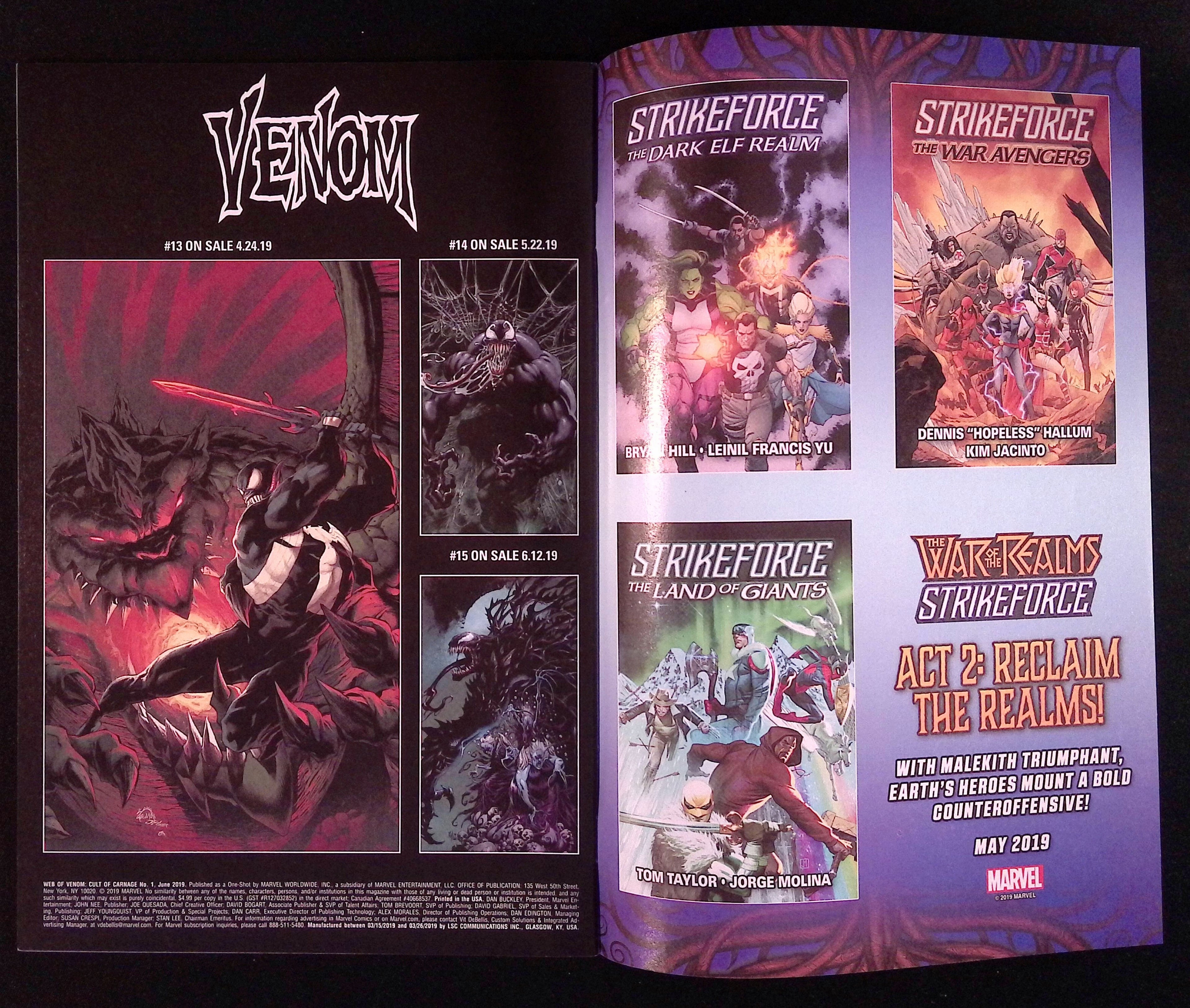 Web of Venom: Cult of Carnage # 1 2019 NM-