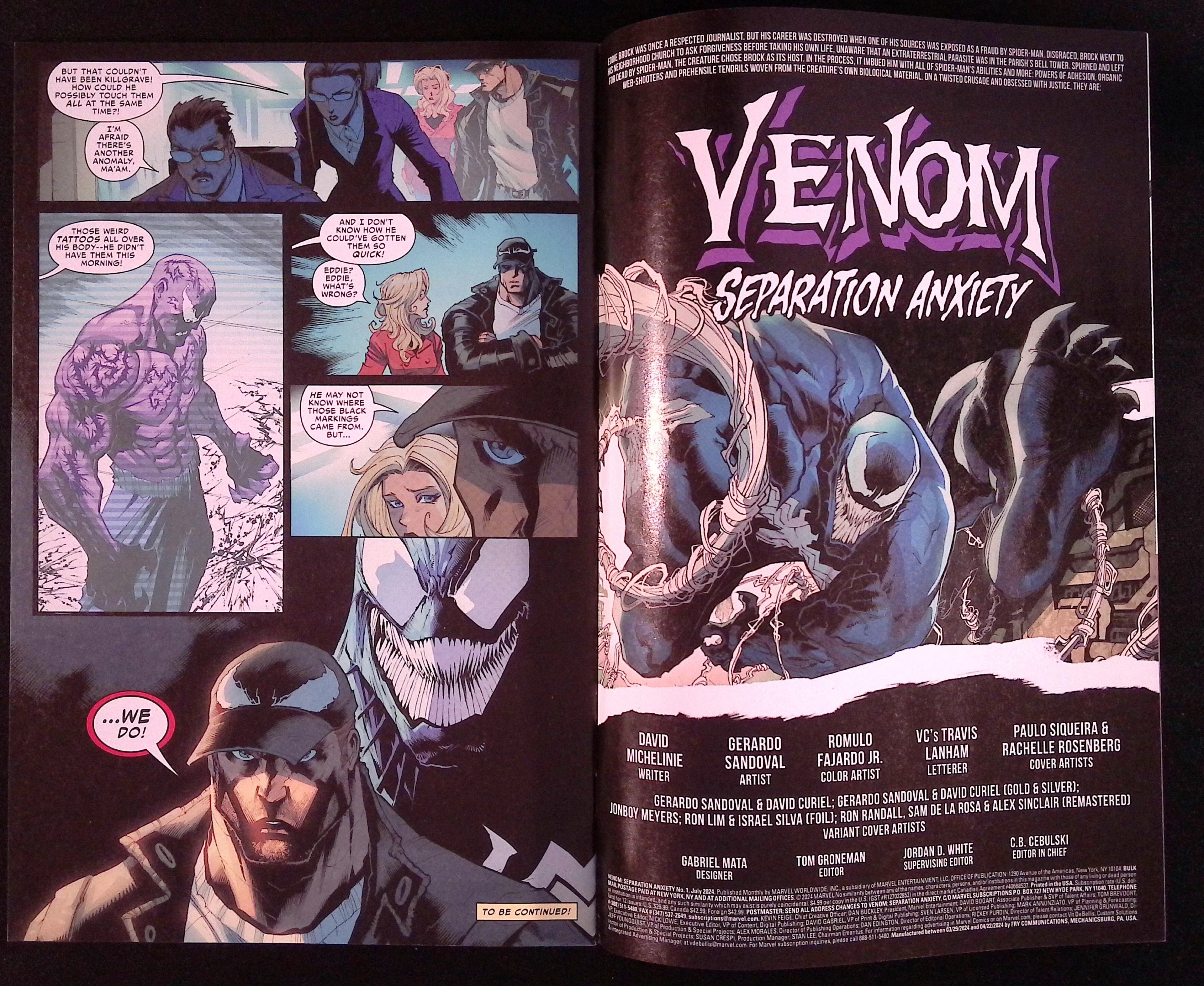Venom: Separation Anxiety # 1 2024 NM-