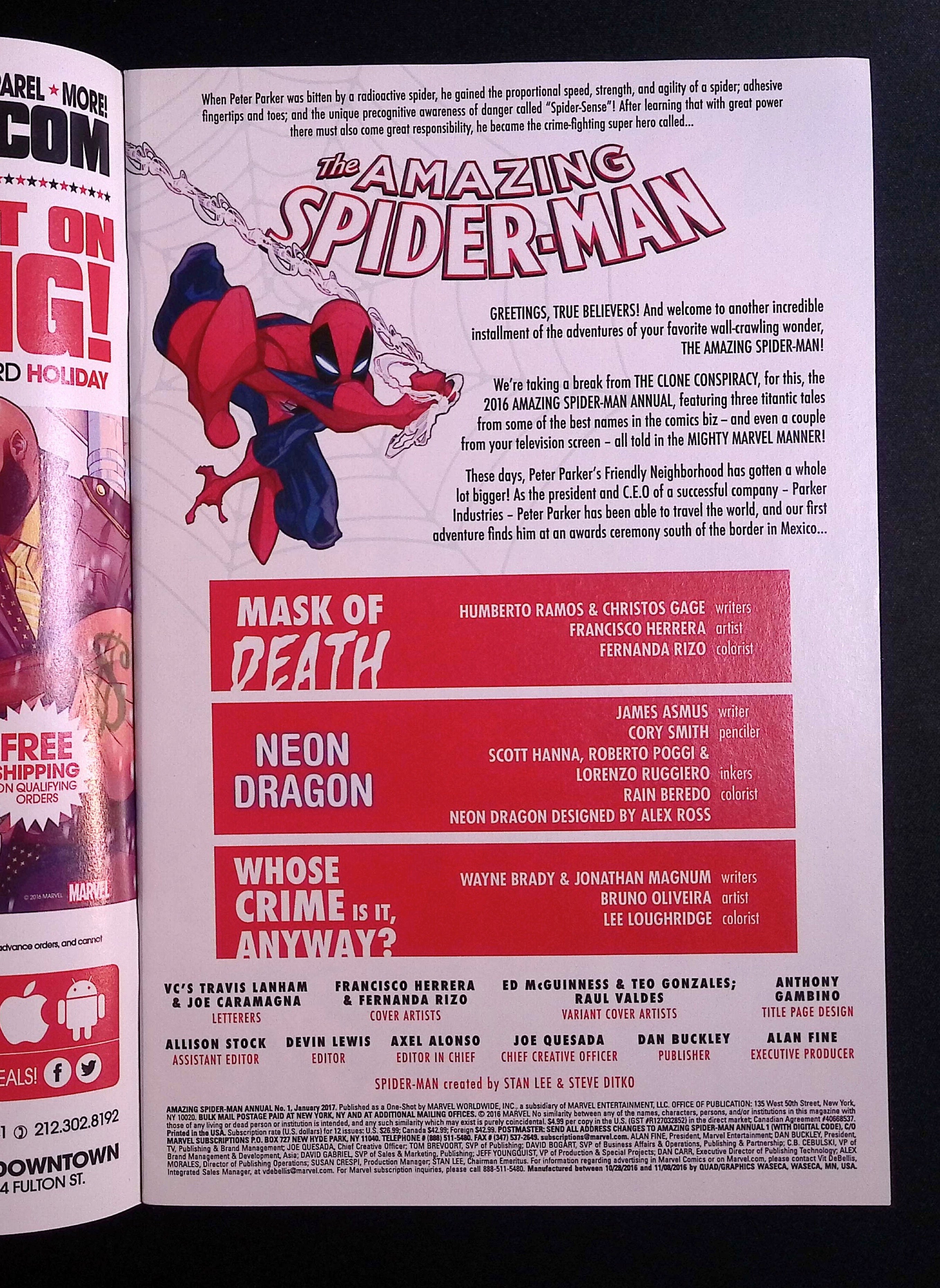 The Amazing Spider-Man Annual (Vol. 4) #1 2017 VF/NM