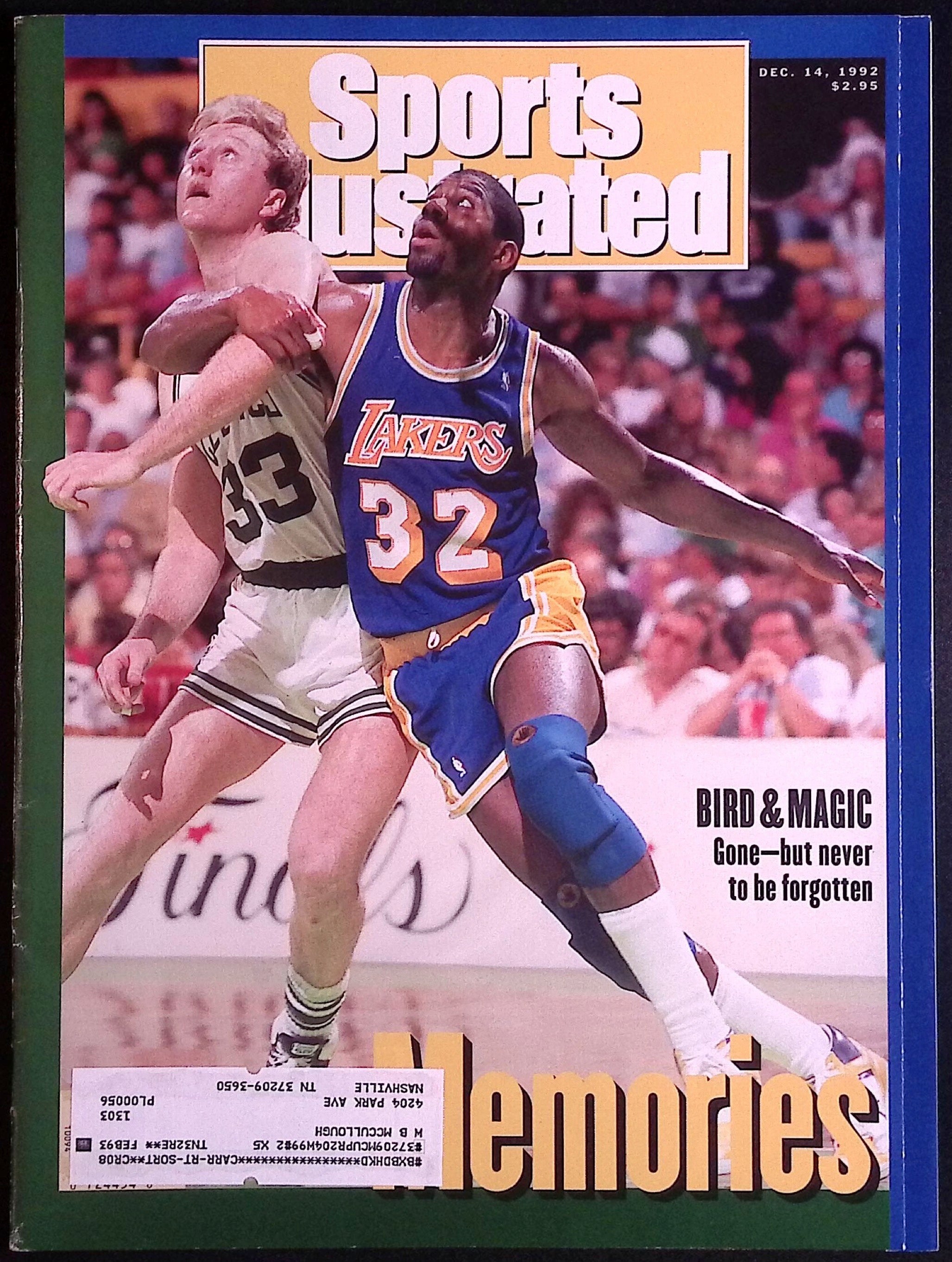 Sports Illustrated December 14, 1992 Magic Johnson vs Larry Bird VF/NM