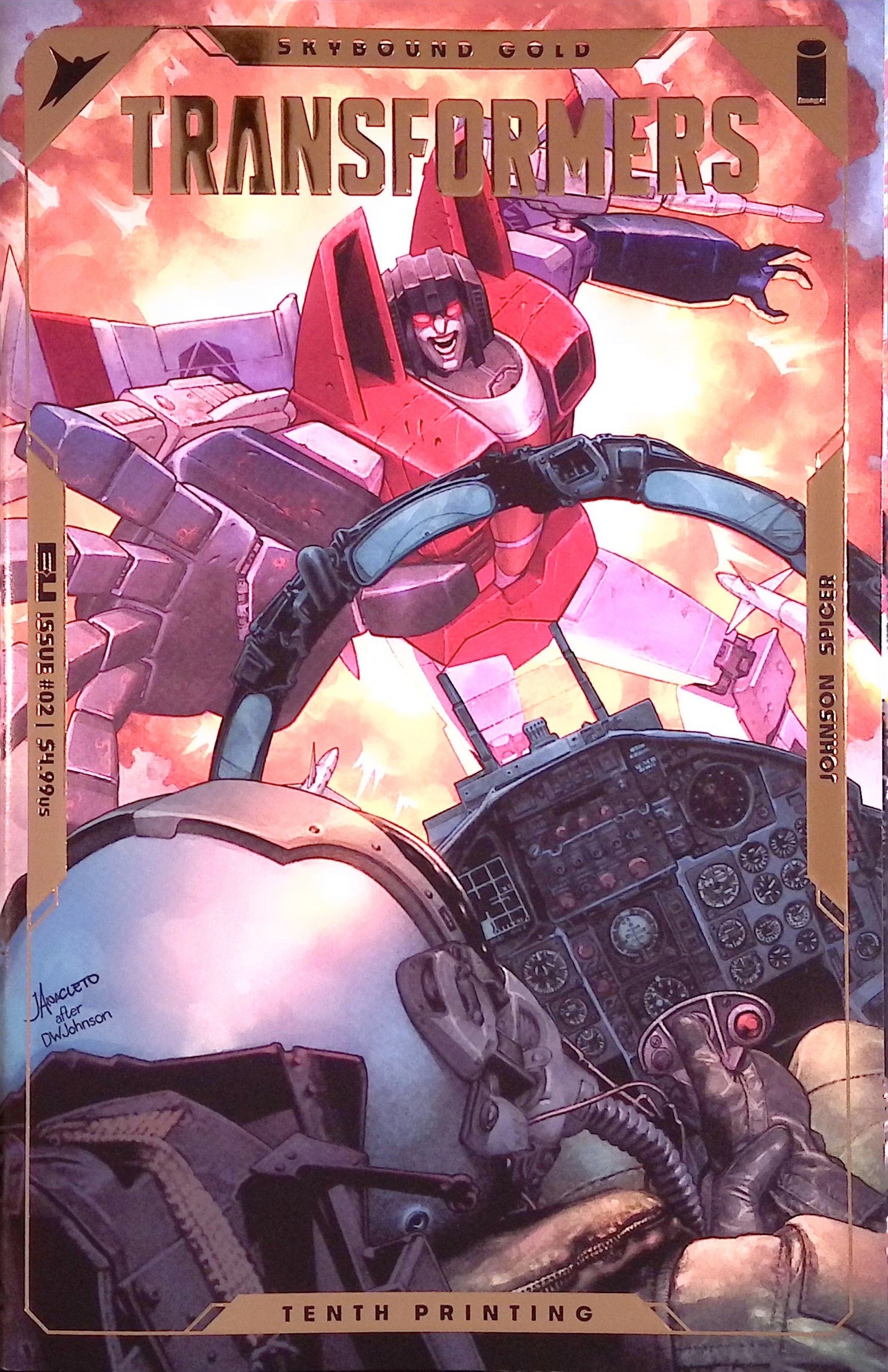 The Transformers # 2 Tenth Printing Cover B Anacelto Emboss Gold Foil Variant 2026 BN