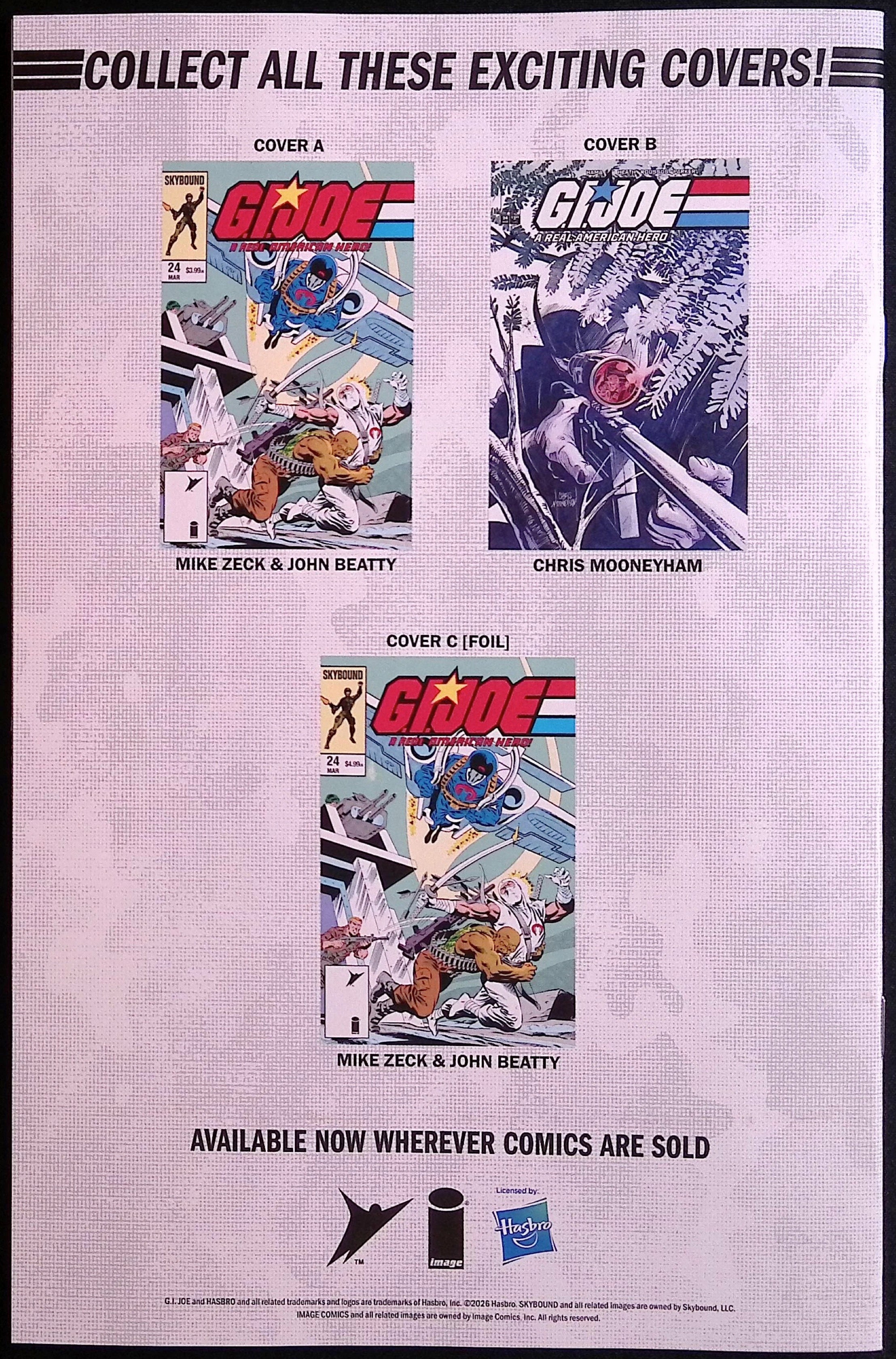 G.I. Joe: A Real American Hero #24 Hama Files Edition Cover B 2026 BN