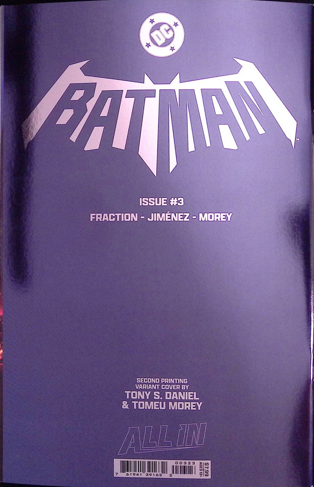 Batman # 3 Second Printing Daniel Foil Variant 2026 BN