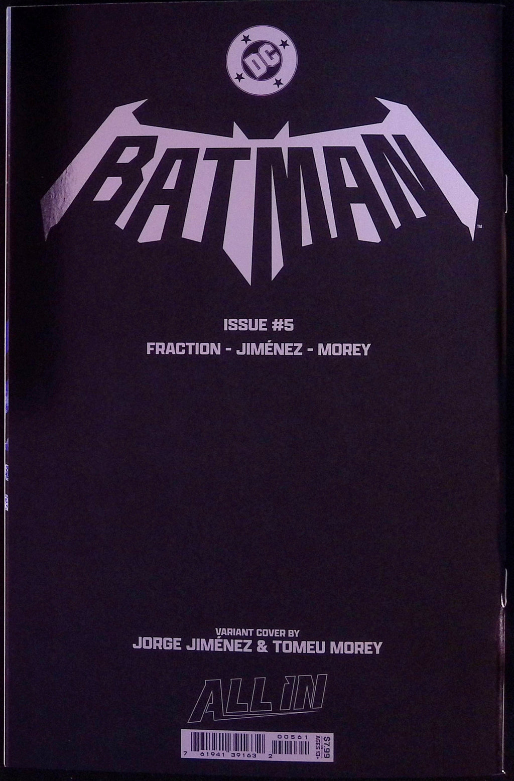 Batman # 5 Cover H Jiménez Foil Variant First Printing 2026 BN