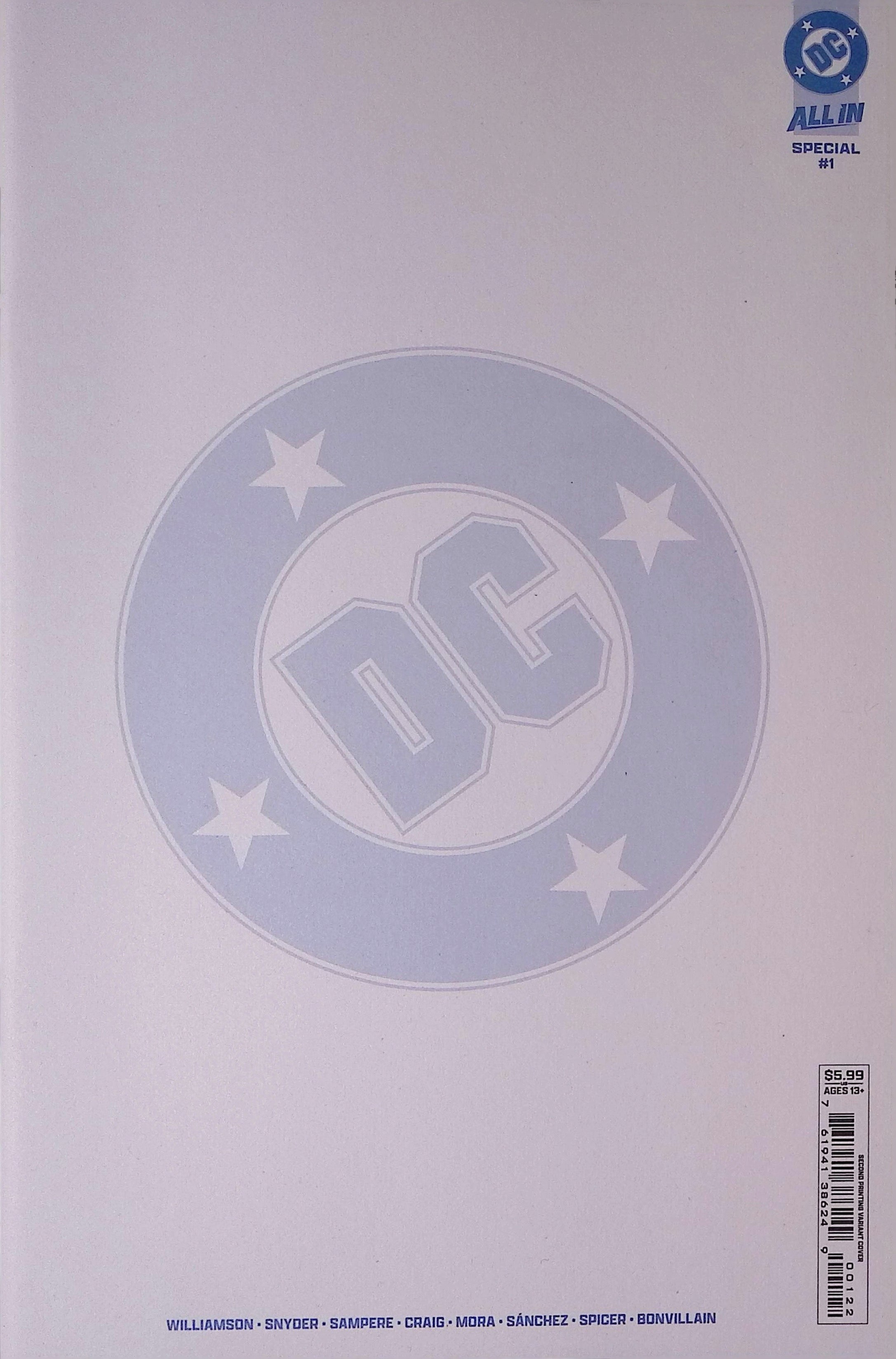 The DC All In Special # 1 Second Printing Blank Variant 2026 BN