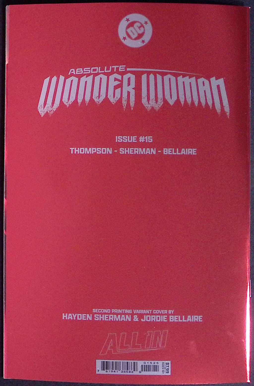 Absolute Wonder Woman # 15 Cover B Second Printing Sherman Foil Variant 2026 BN