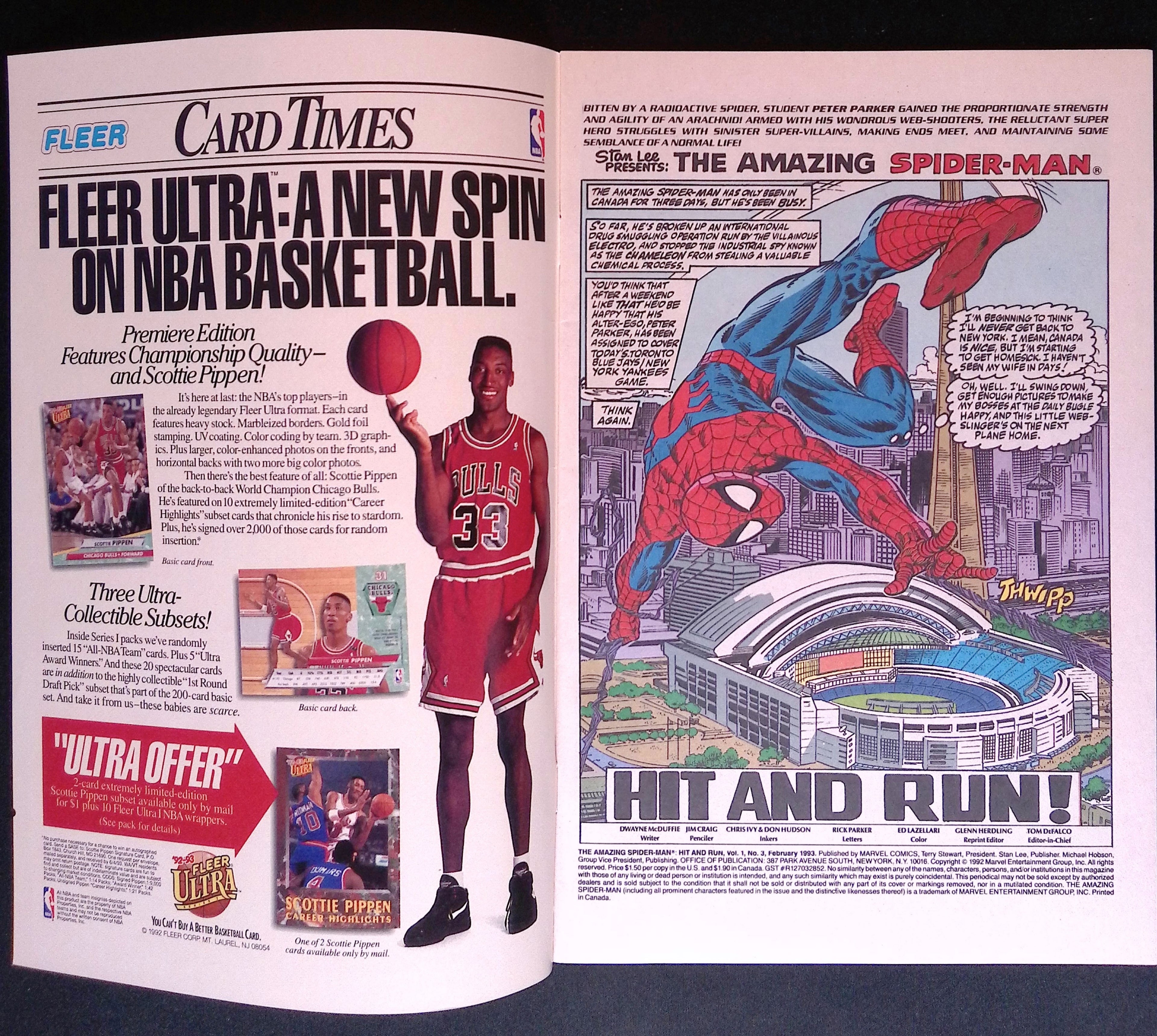 The Amazing Spider-Man: Hit and Run # 3 1991 NM-