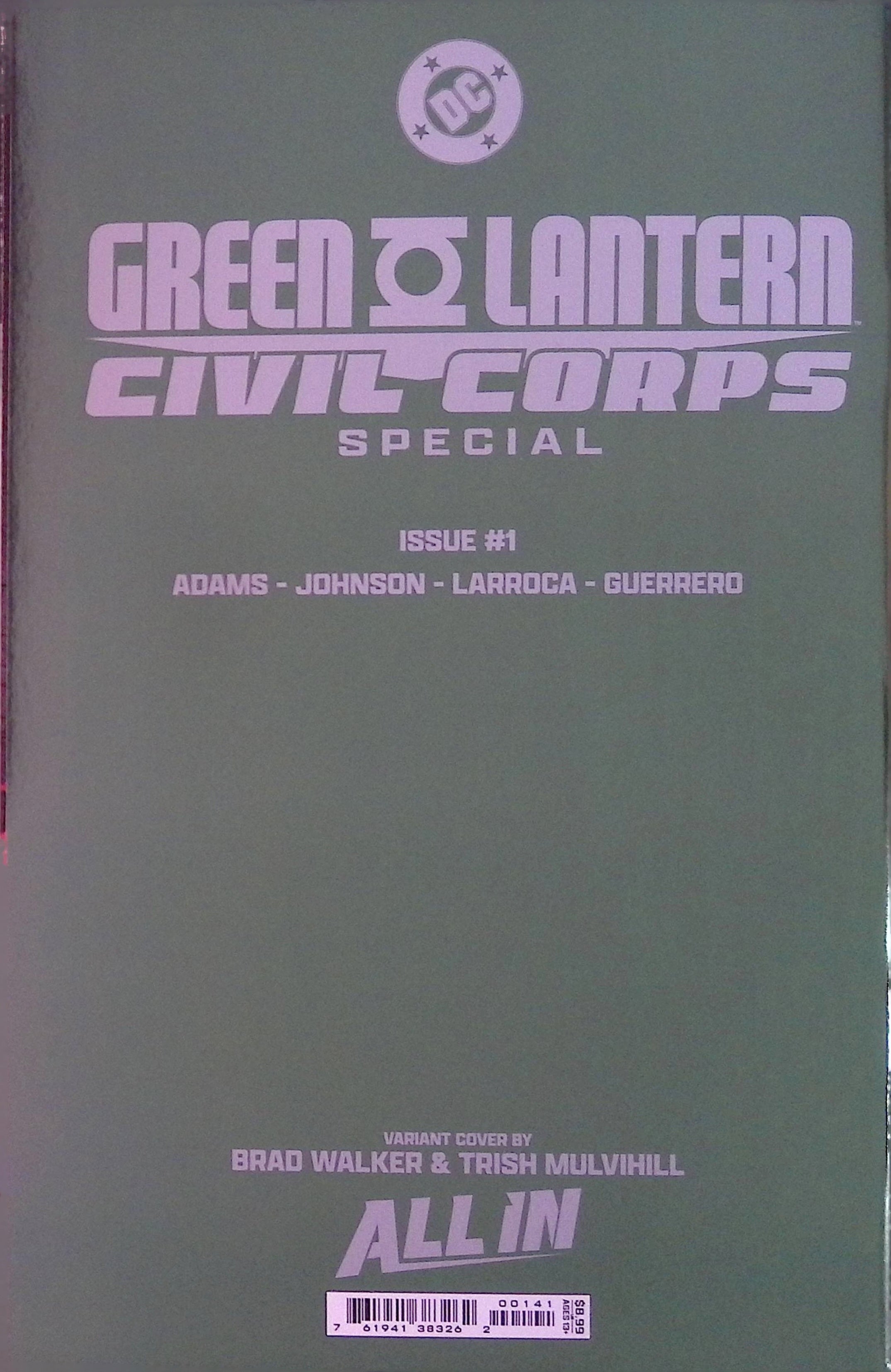 Green Lantern: Civil Corps Special # 1 Walker Foil Variant 2024 NM-