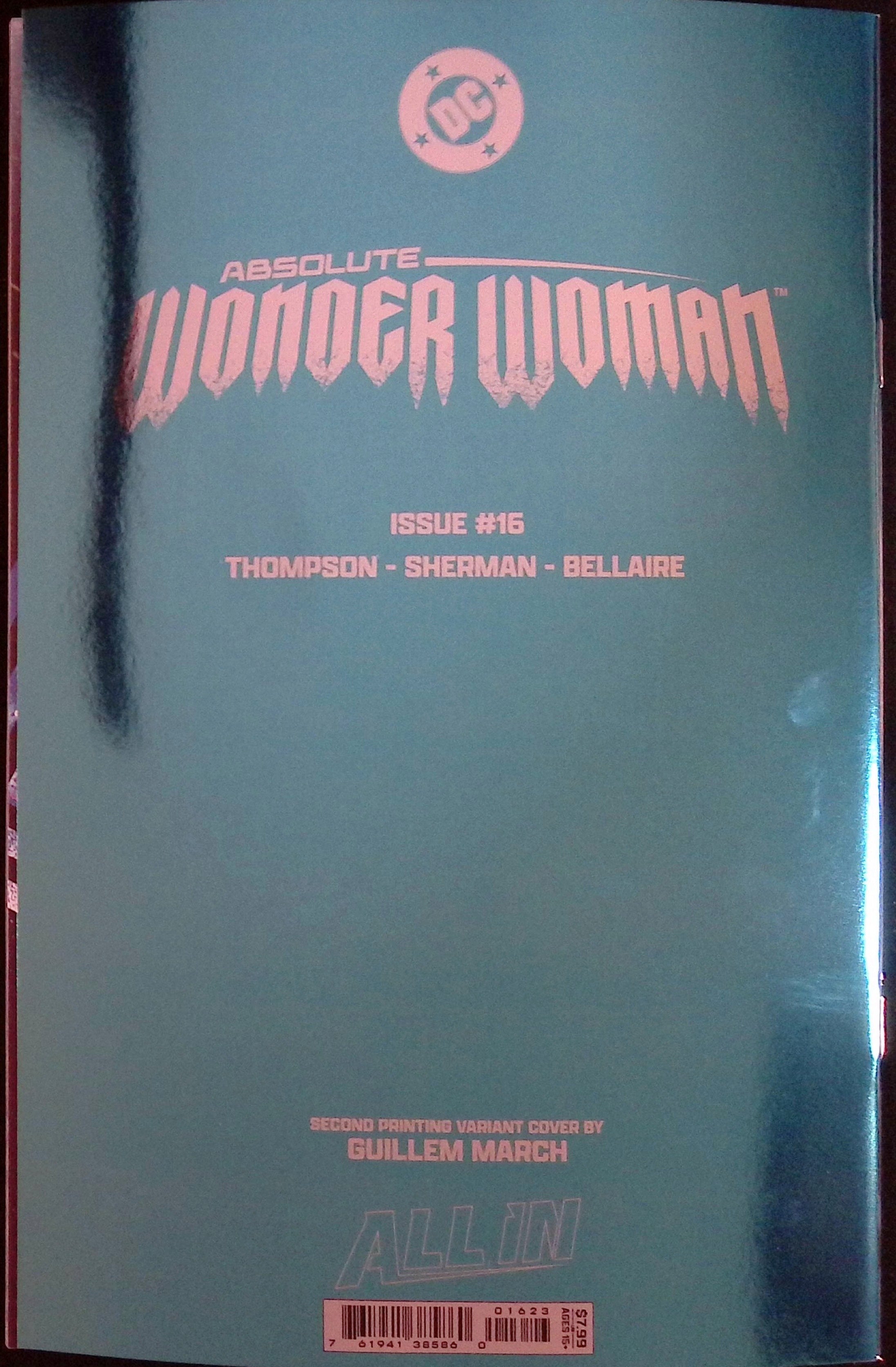 Absolute Wonder Woman # 16 Cover B March Foil Variant Second Printing 2026 BN