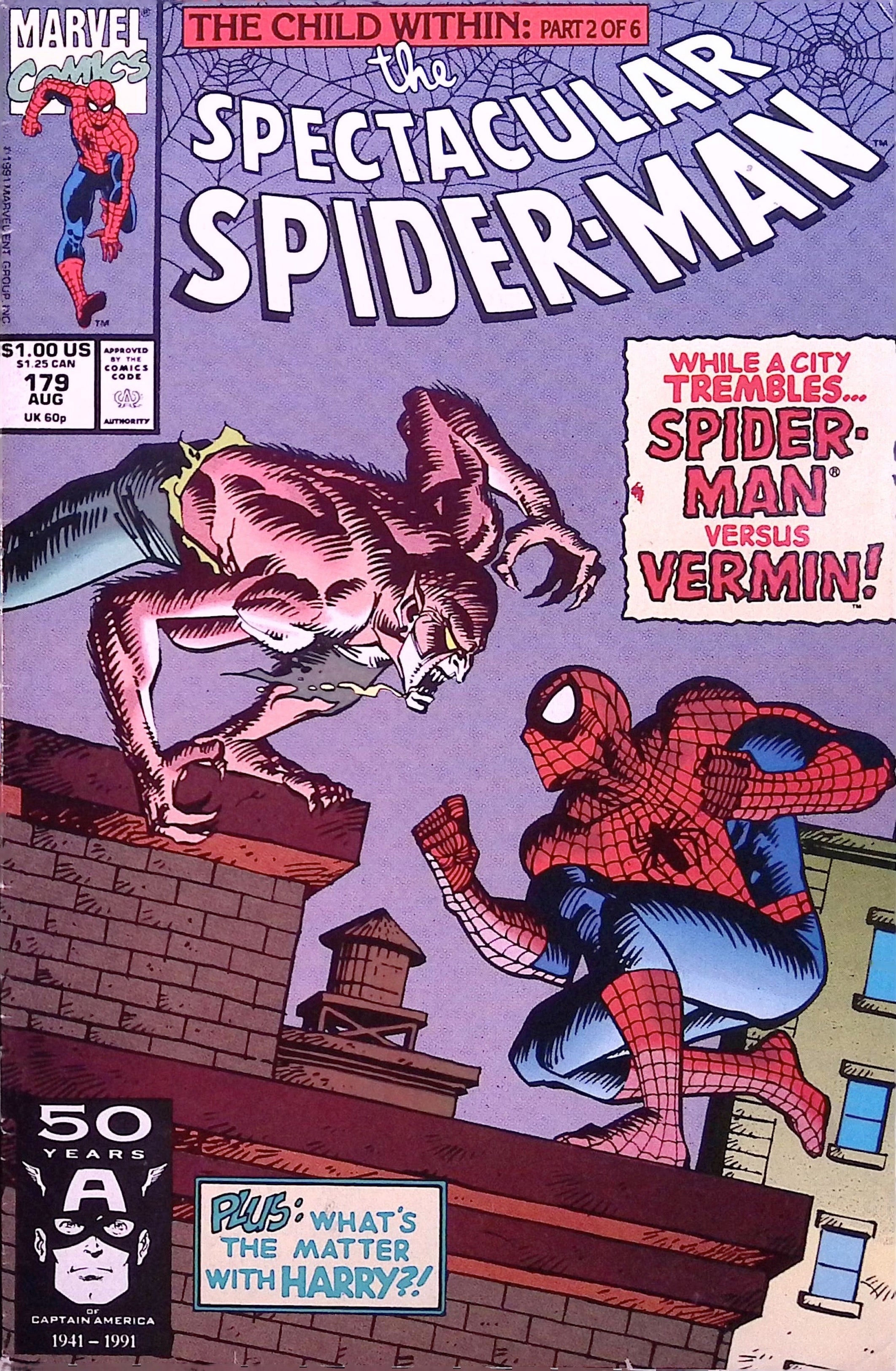 The Spectacular Spider-Man #179 1991 VF+