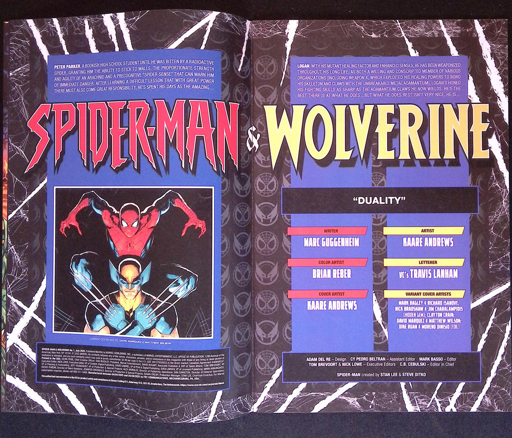 Spider-Man & Wolverine # 1 Crain Variant First Printing 2025 NM