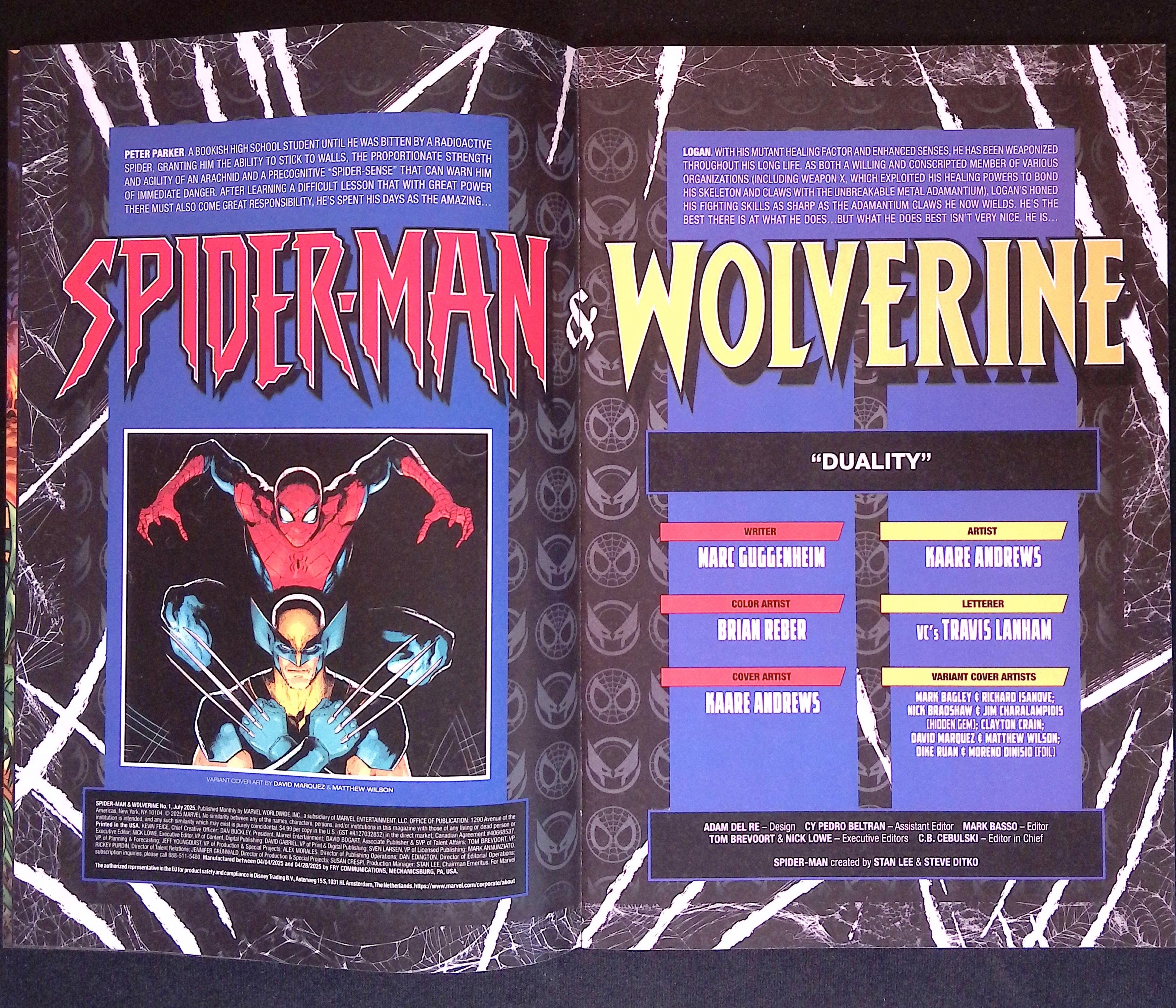 Spider-Man & Wolverine # 1 Crain Variant First Printing 2025 NM