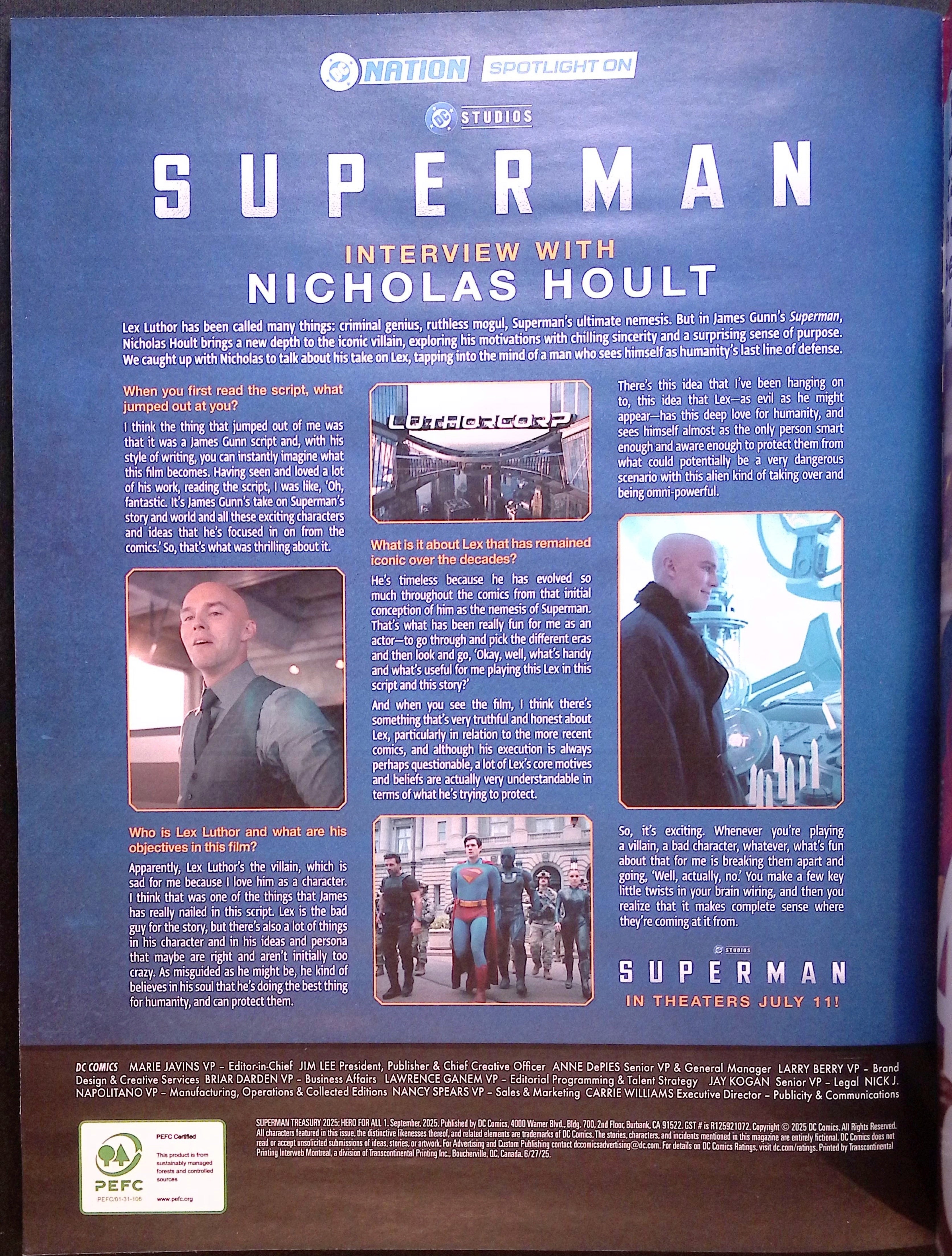 Superman Treasury 2025: Hero for All Cover A First Printing 10x13.5 NM