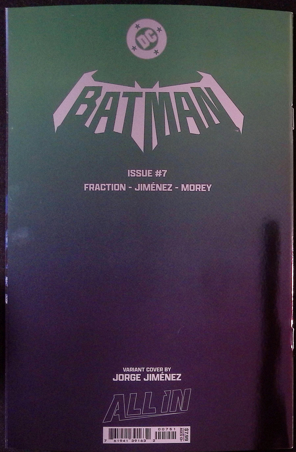 Batman # 7 Cover E Jiménez Foil Variant First Printing 2026 BN