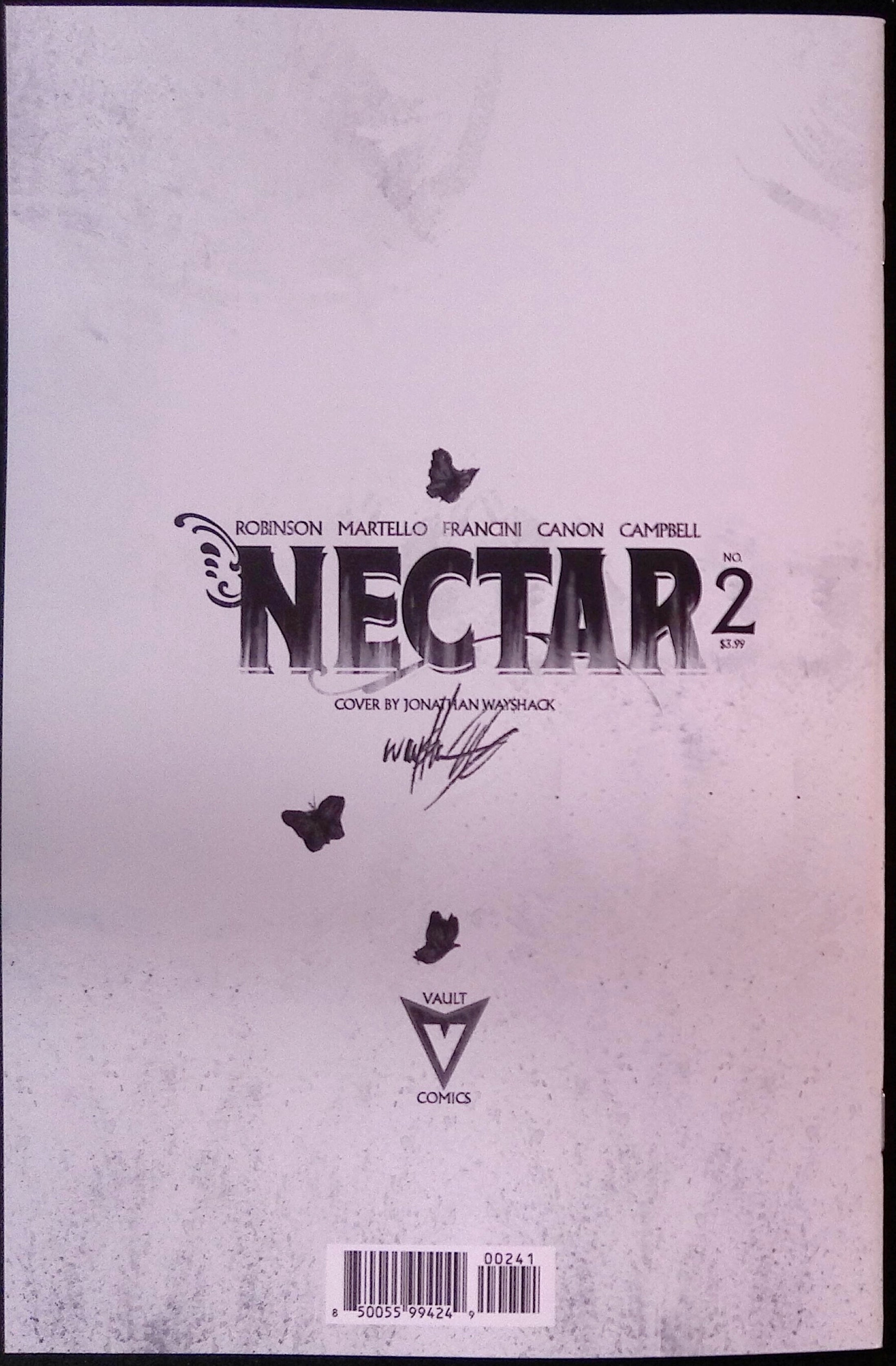 Nectar # 2 Cover B 1:30 Incentive Wayshak B&W Full Art Variant First Printing 2026 BN