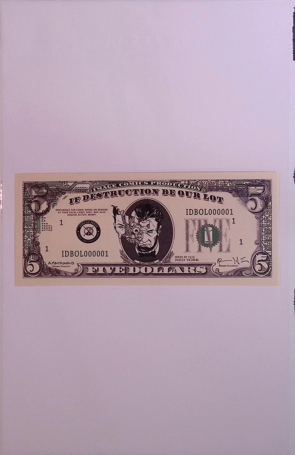 If Destruction Be Our Lot #1 Five Dollar Bill Store Promo BN