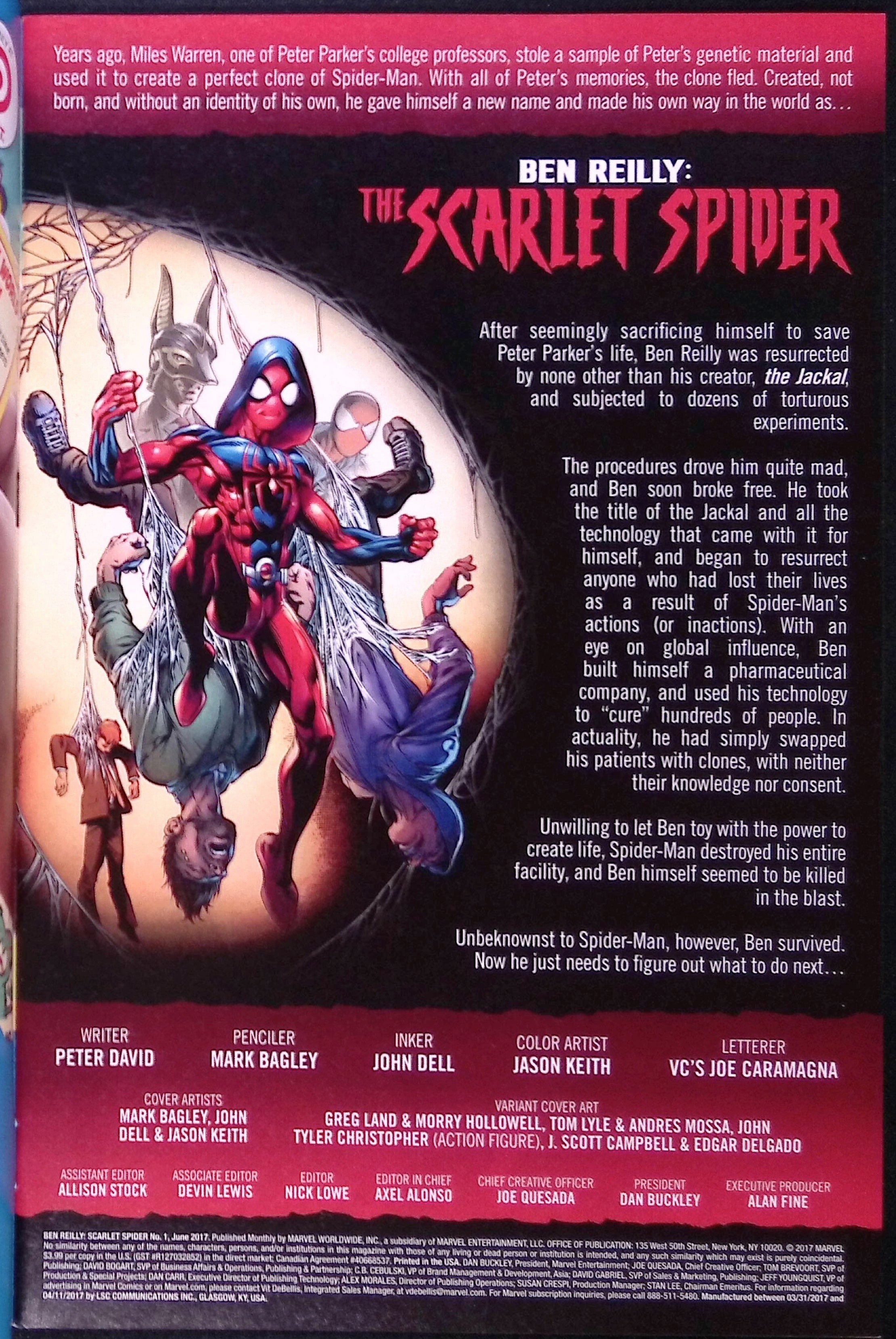 Ben Reilly: The Scarlet Spider # 1 Cover A First Printing 2017 NM-
