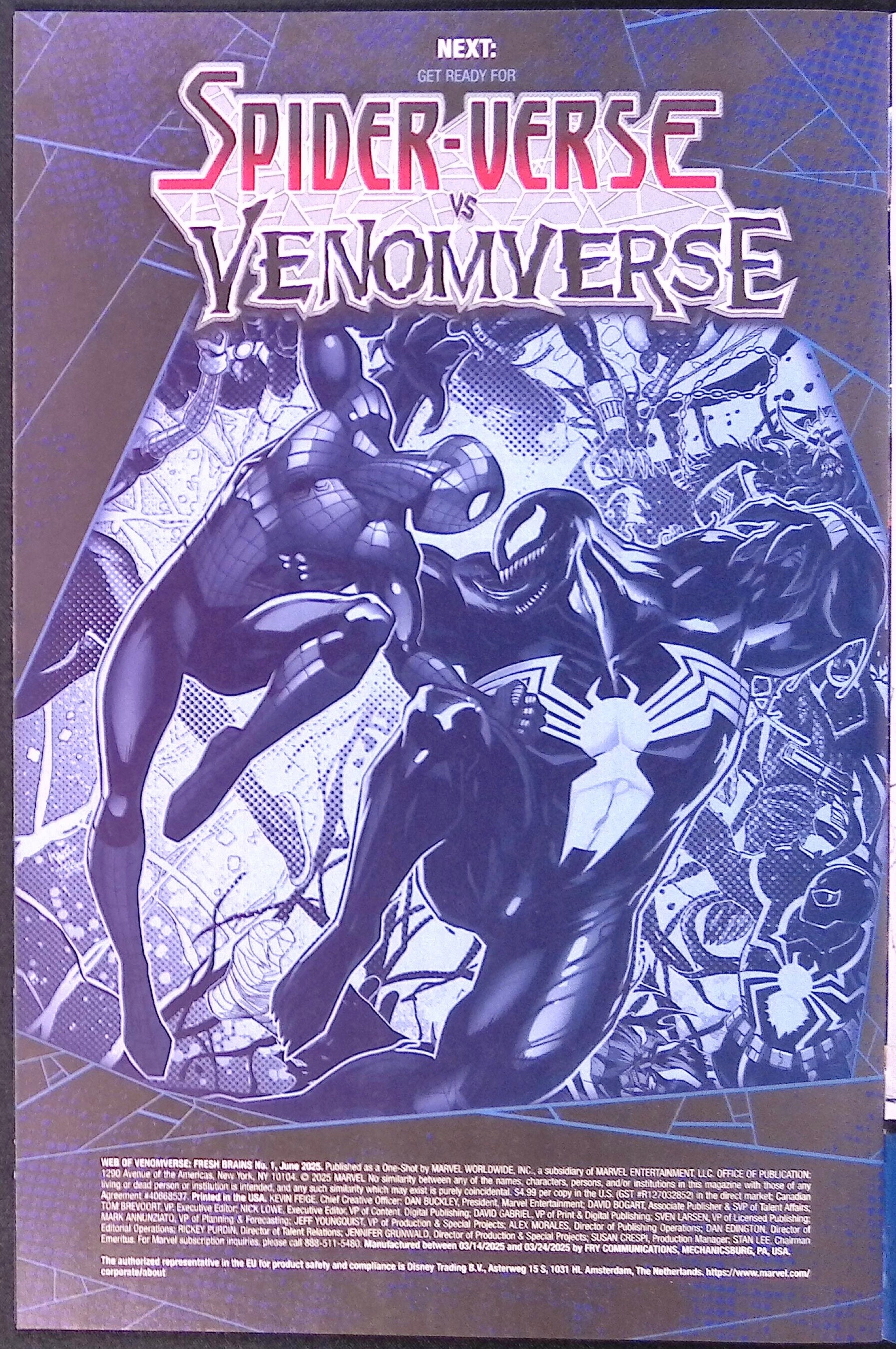 Web of Venomverse: Fresh Brains # 1 2025 NM-