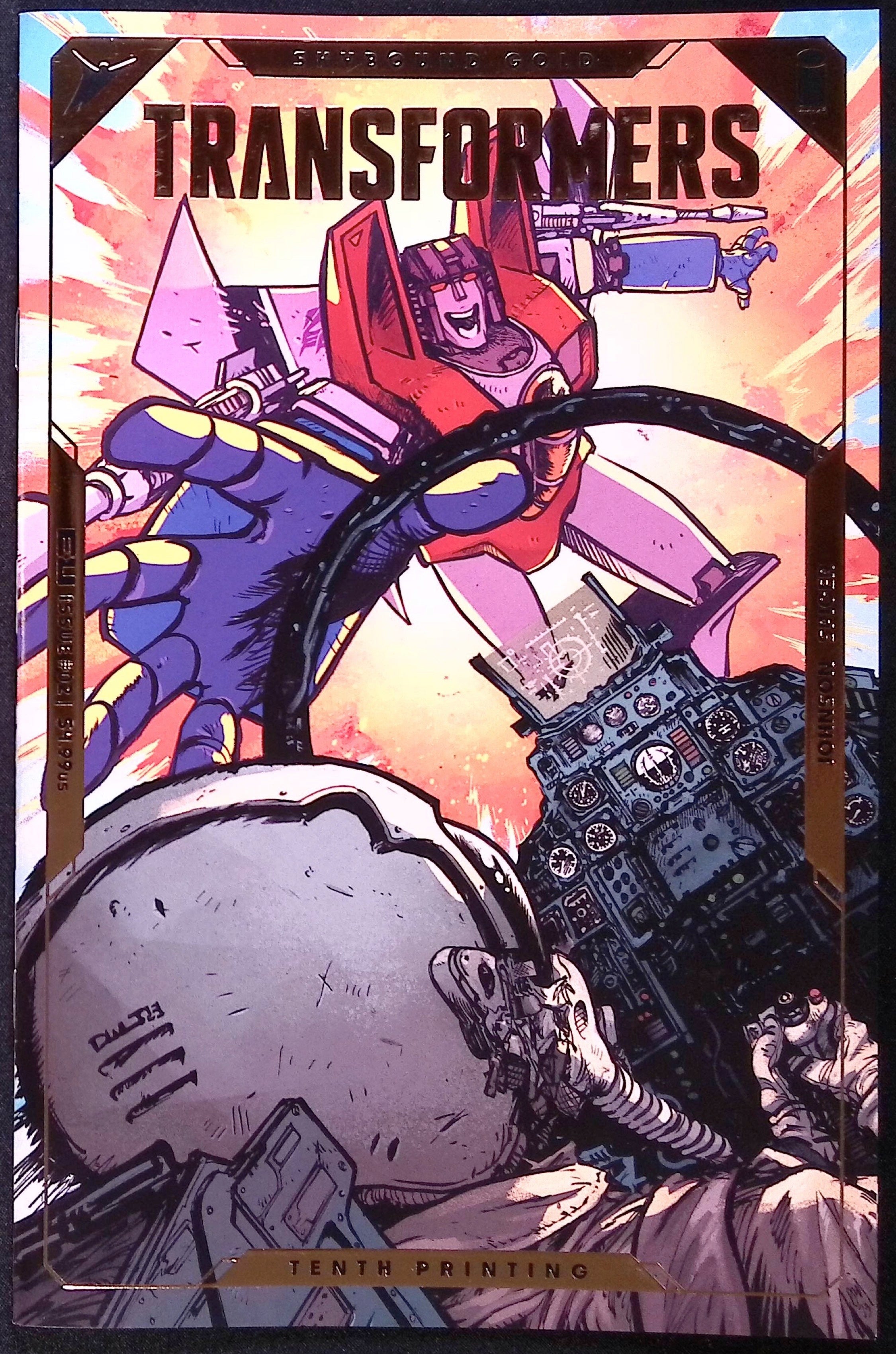 The Transformers # 2 Tenth Printing Cover A Anacelto Emboss Gold Foil Variant 2026 BN