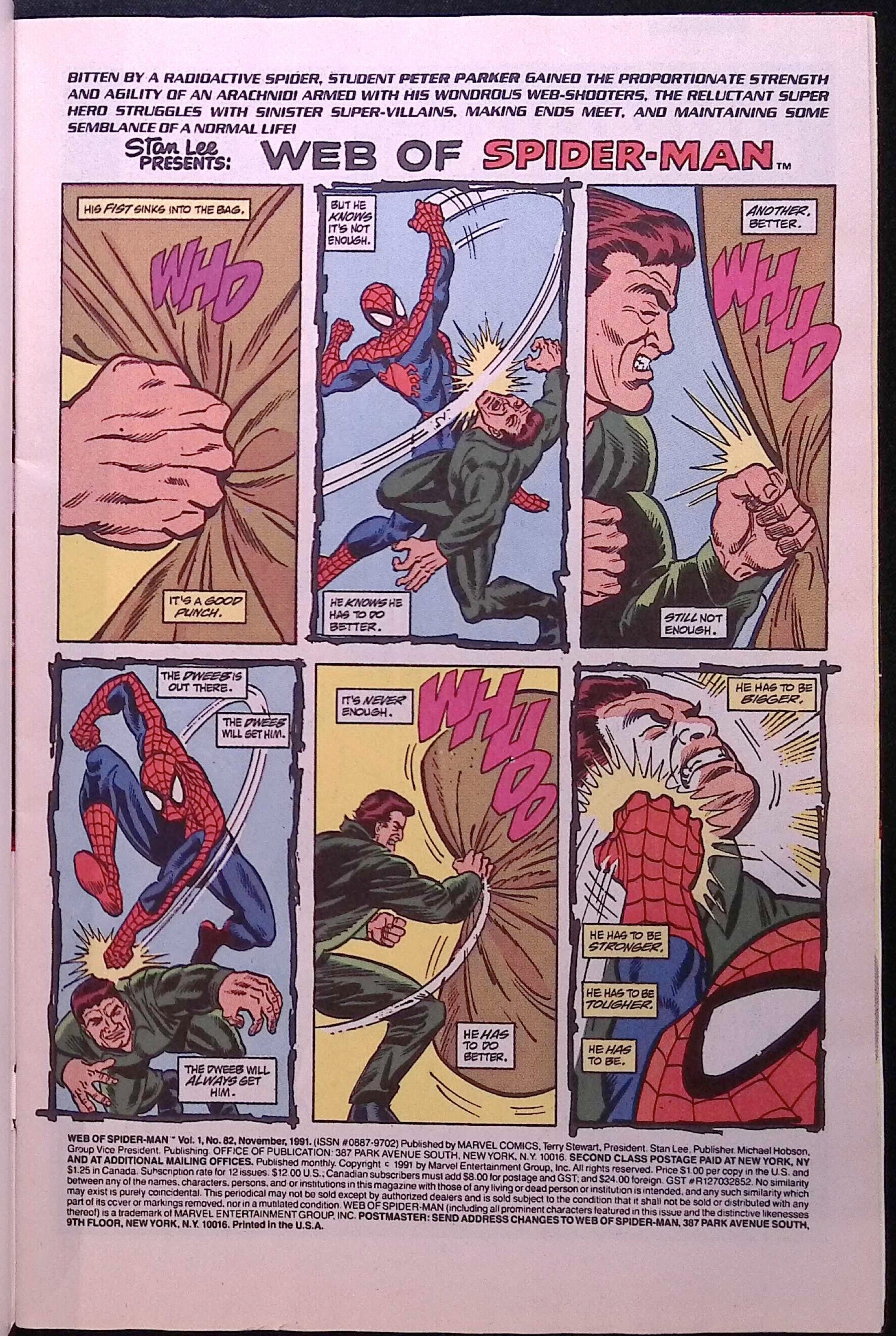Web of Spider-Man # 82 1991 VF+