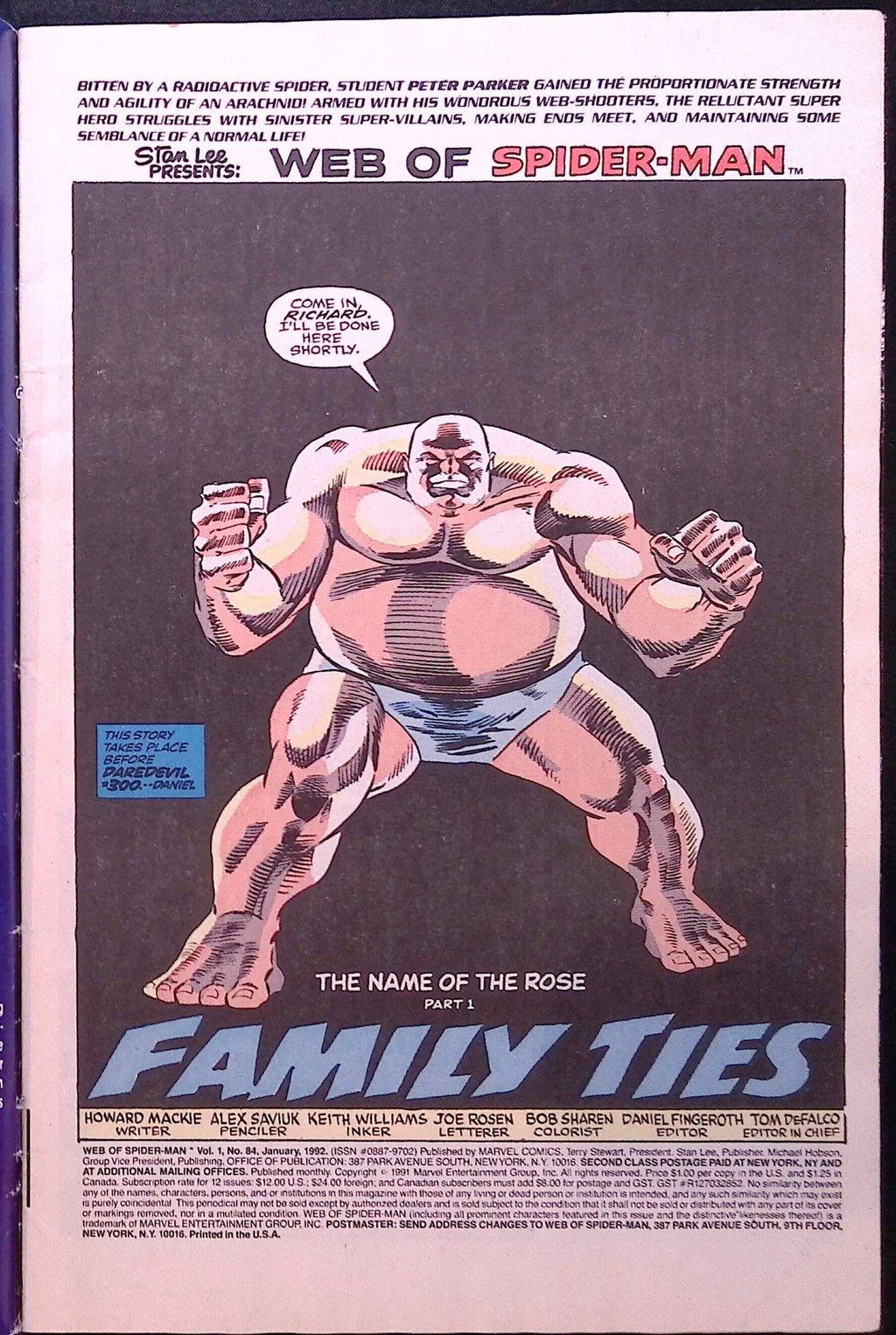 Web of Spider-Man # 84 1991 VF