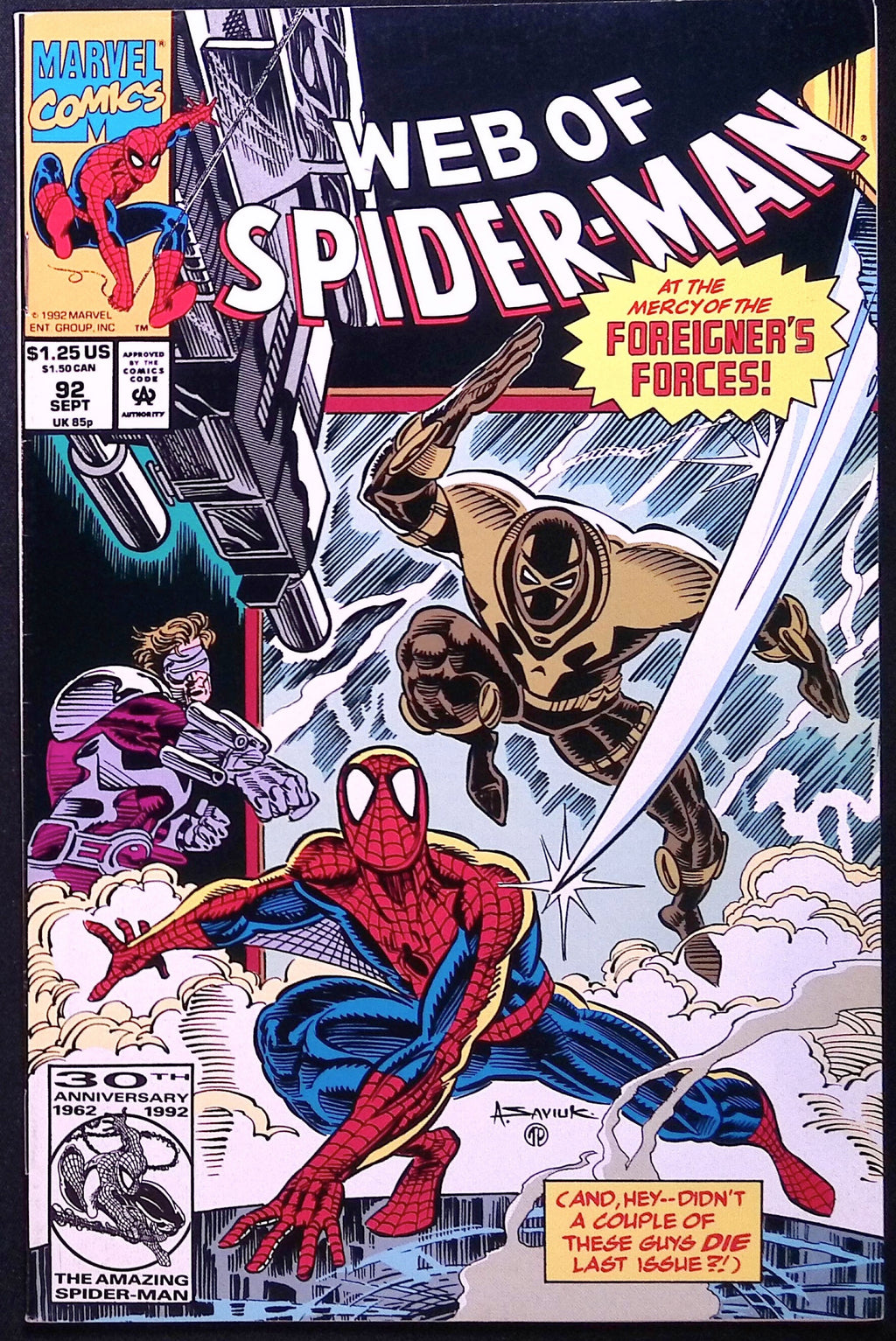 Web of Spider-Man # 92 1992 VF/NM