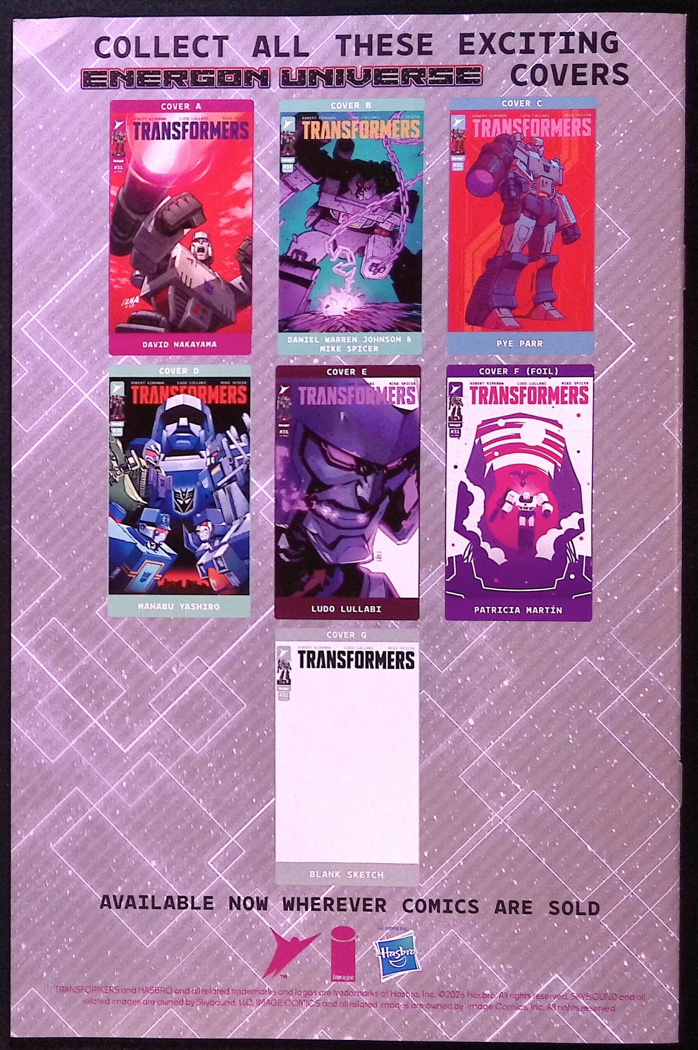 Transformers # 31 Cover A First Printing 2026 BN