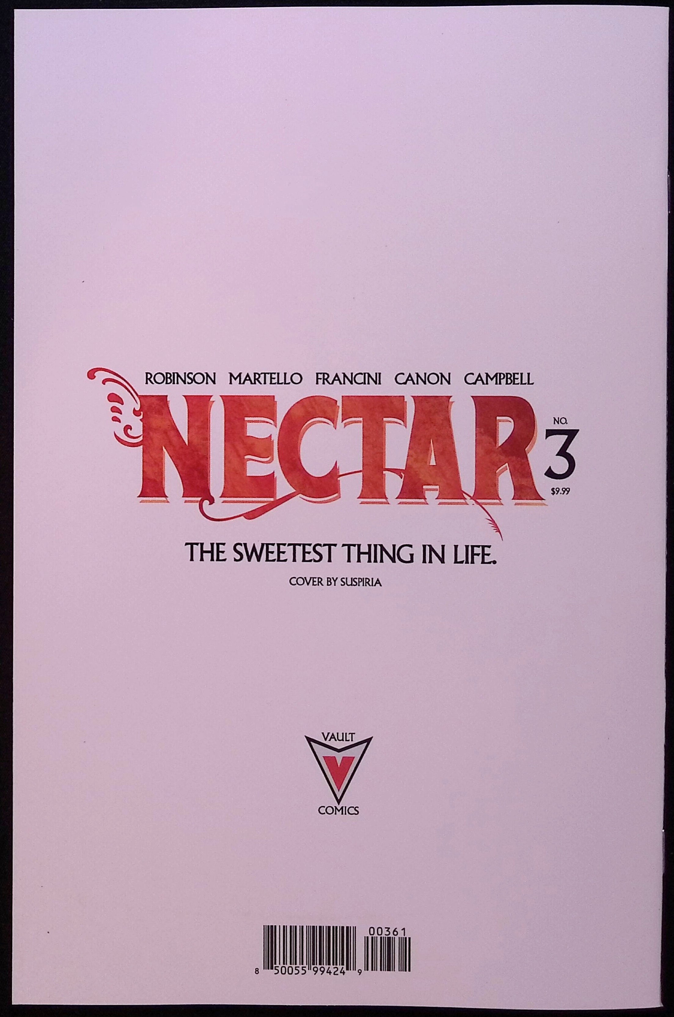 Nectar # 3 Cover F Suspiria Black Bag Variant First Printing 2026 BN