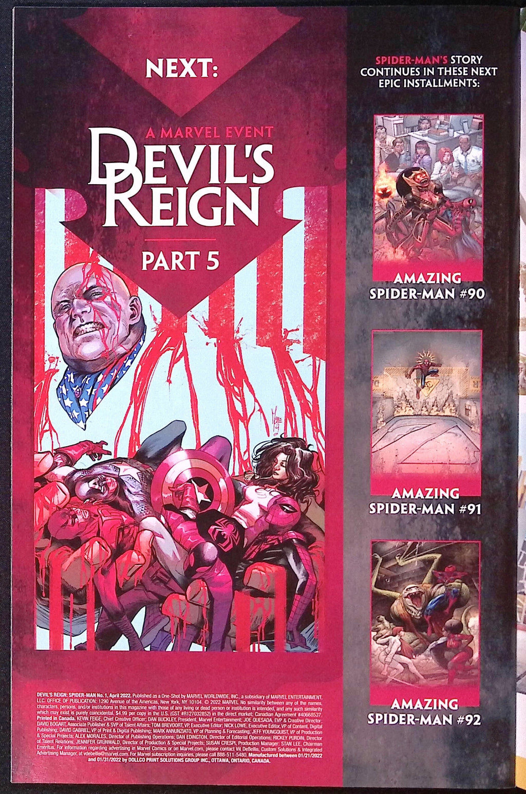 Devil's Reign: Spider-Man # 1 2022 NM-