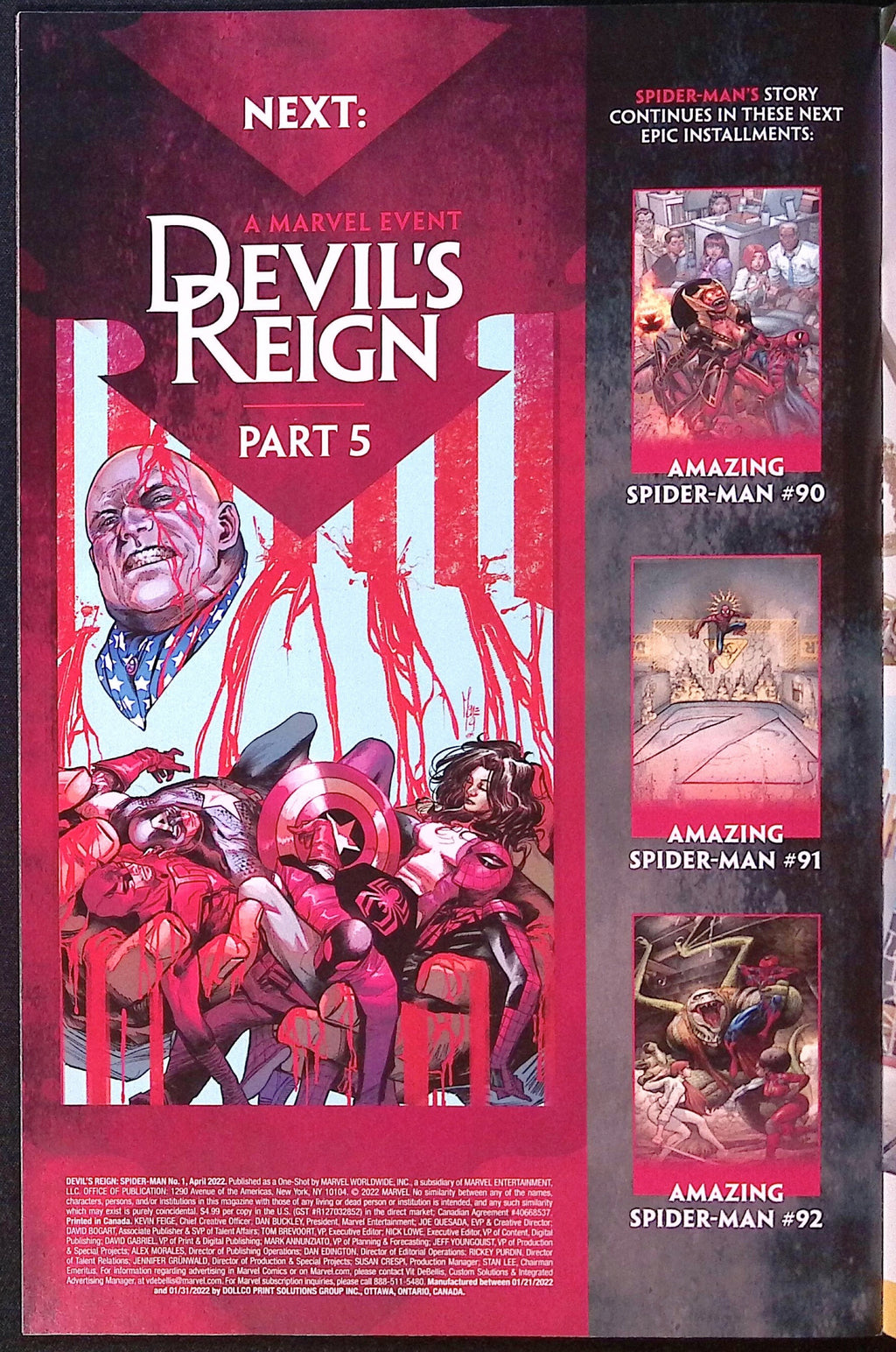 Devil's Reign: Spider-Man # 1 2022 NM-