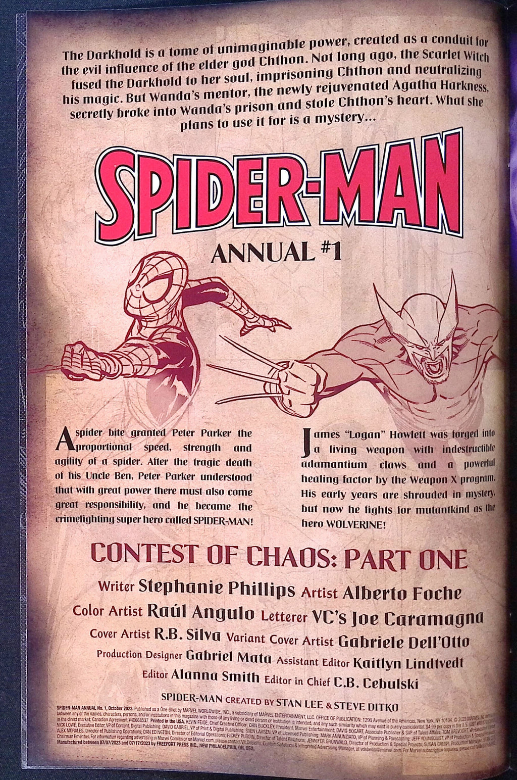 Spider-Man Annual # 1 2023 NM-