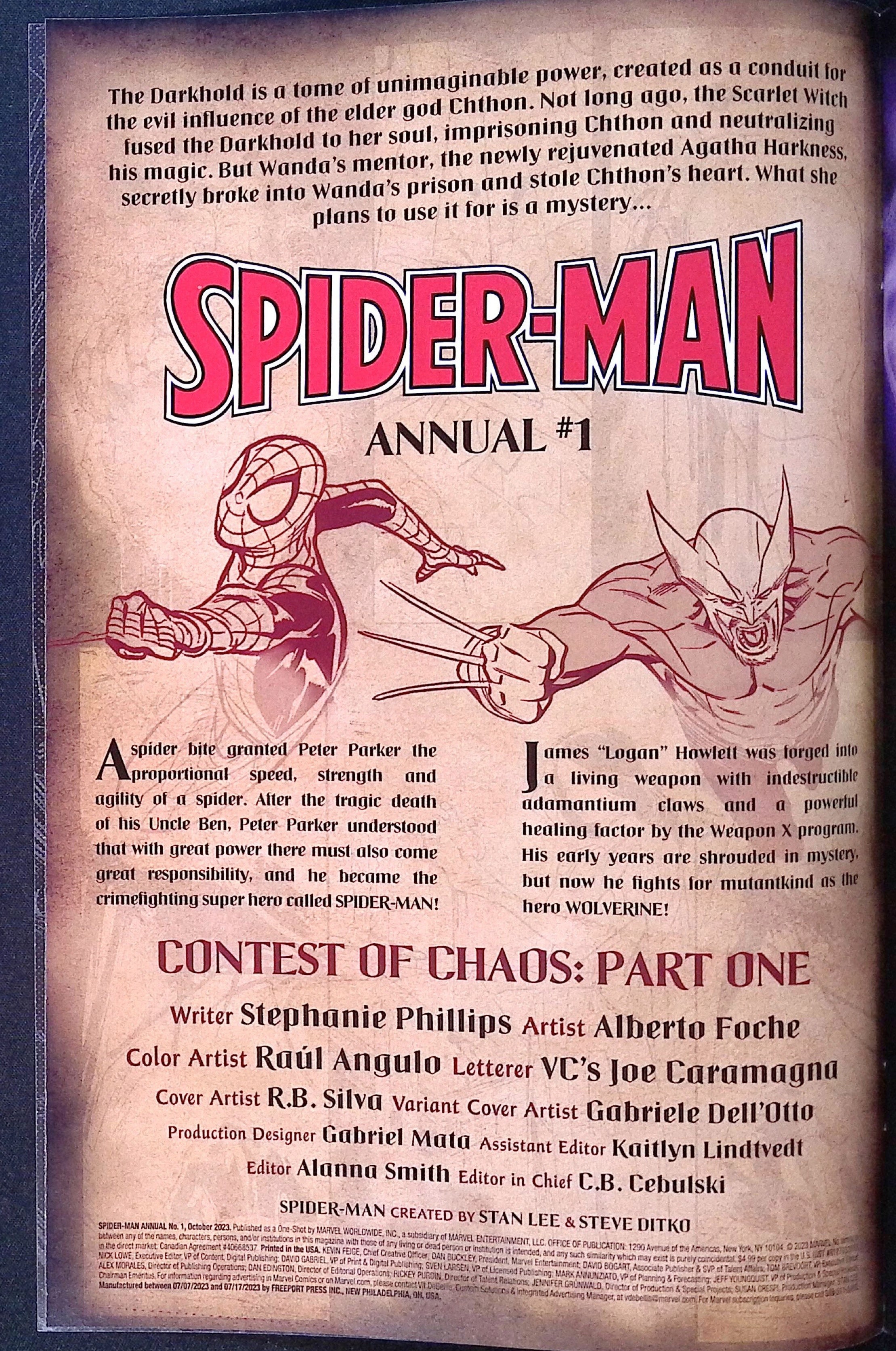 Spider-Man Annual # 1 2023 NM-