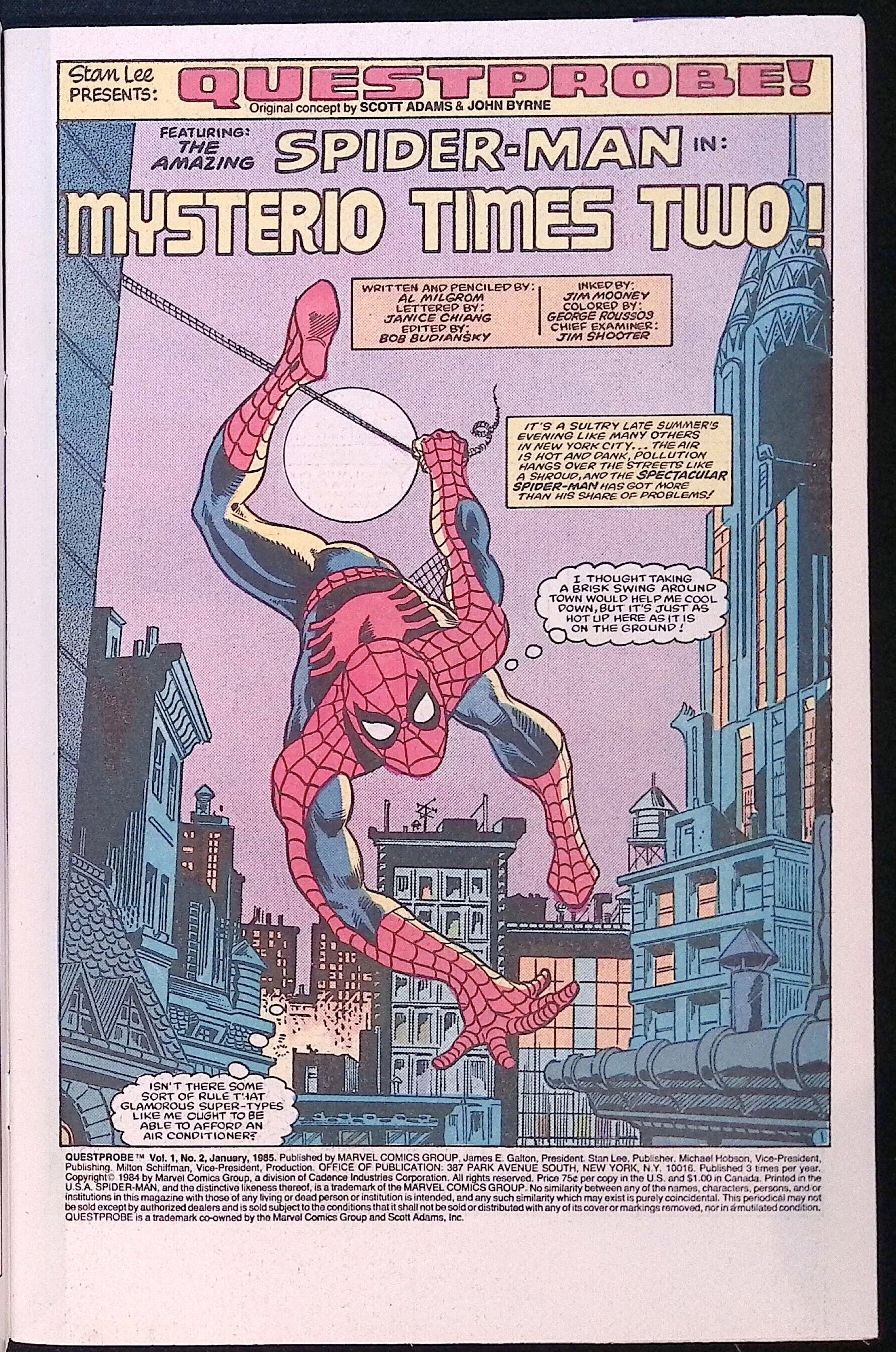 Questprobe # 2 Spider-man 1984 NM-