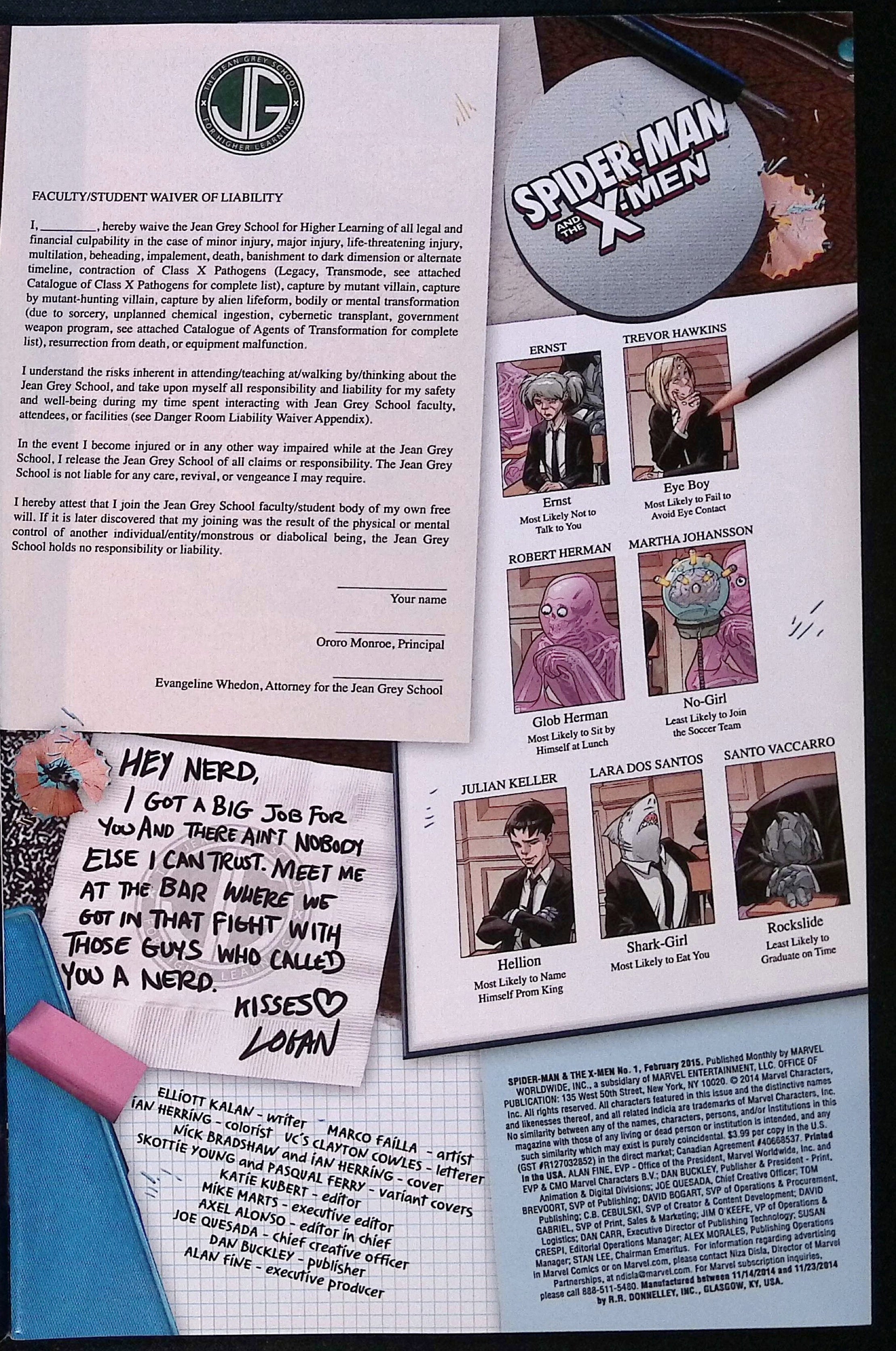 Spider-Man and the X-Men # 1 2015 NM-