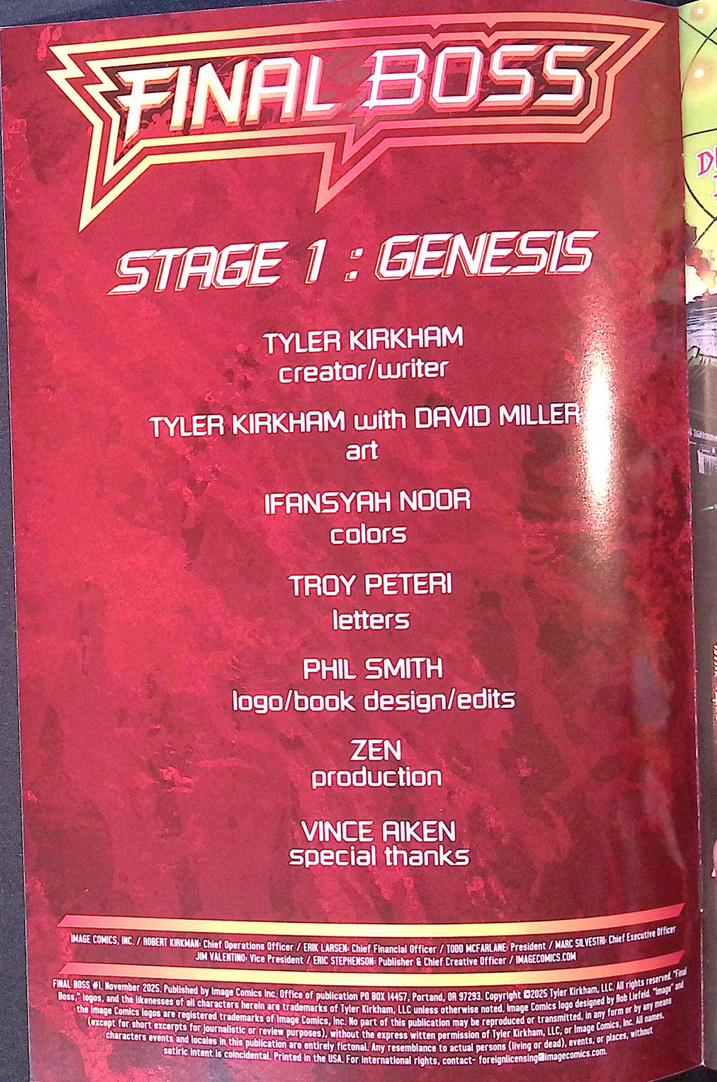 Final Boss # 1 Cover A First Printing 2025 NM