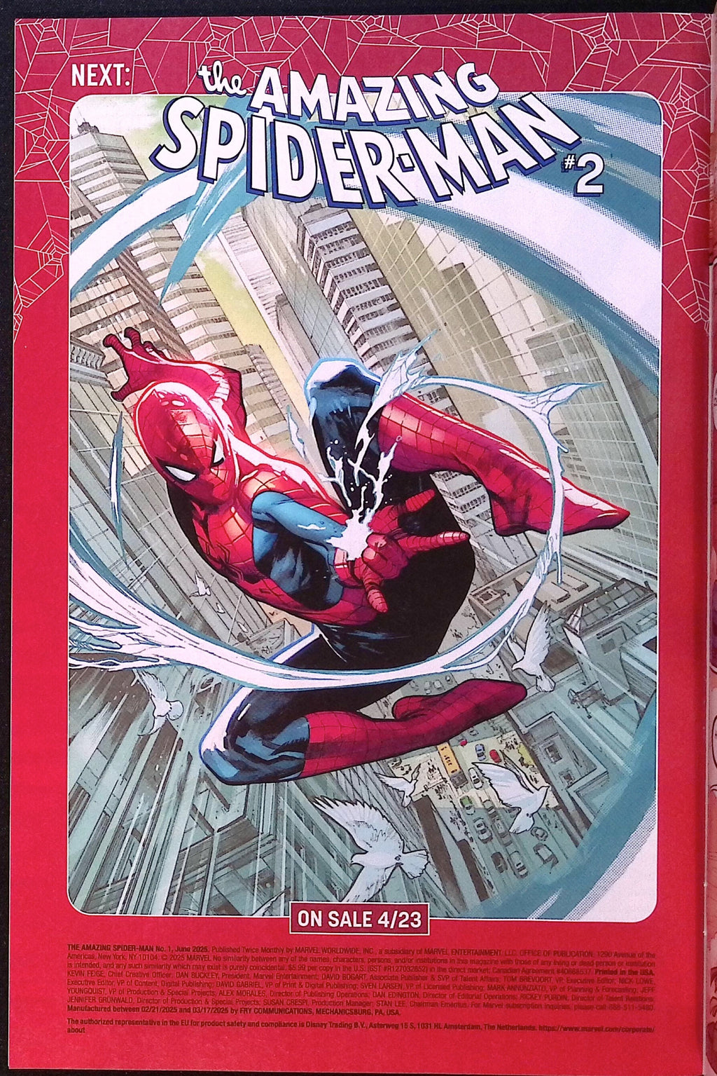 The Amazing Spider-Man # 1 Land Variant 2025 NM-
