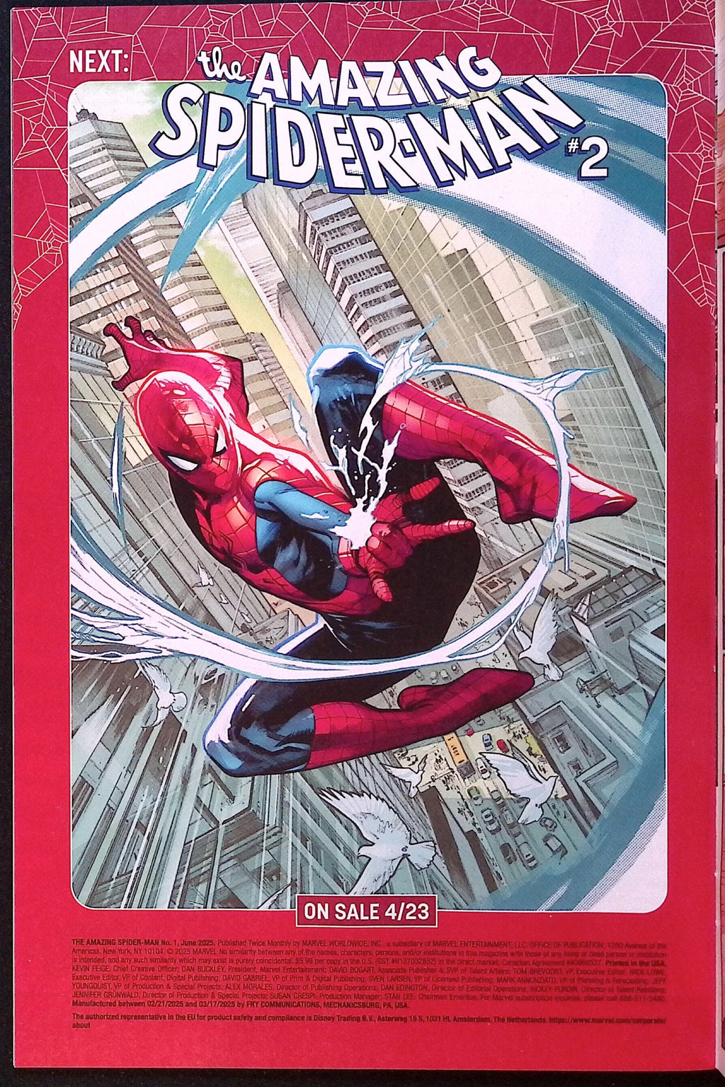The Amazing Spider-Man # 1 Cafu Hellgate Variant 2025 NM