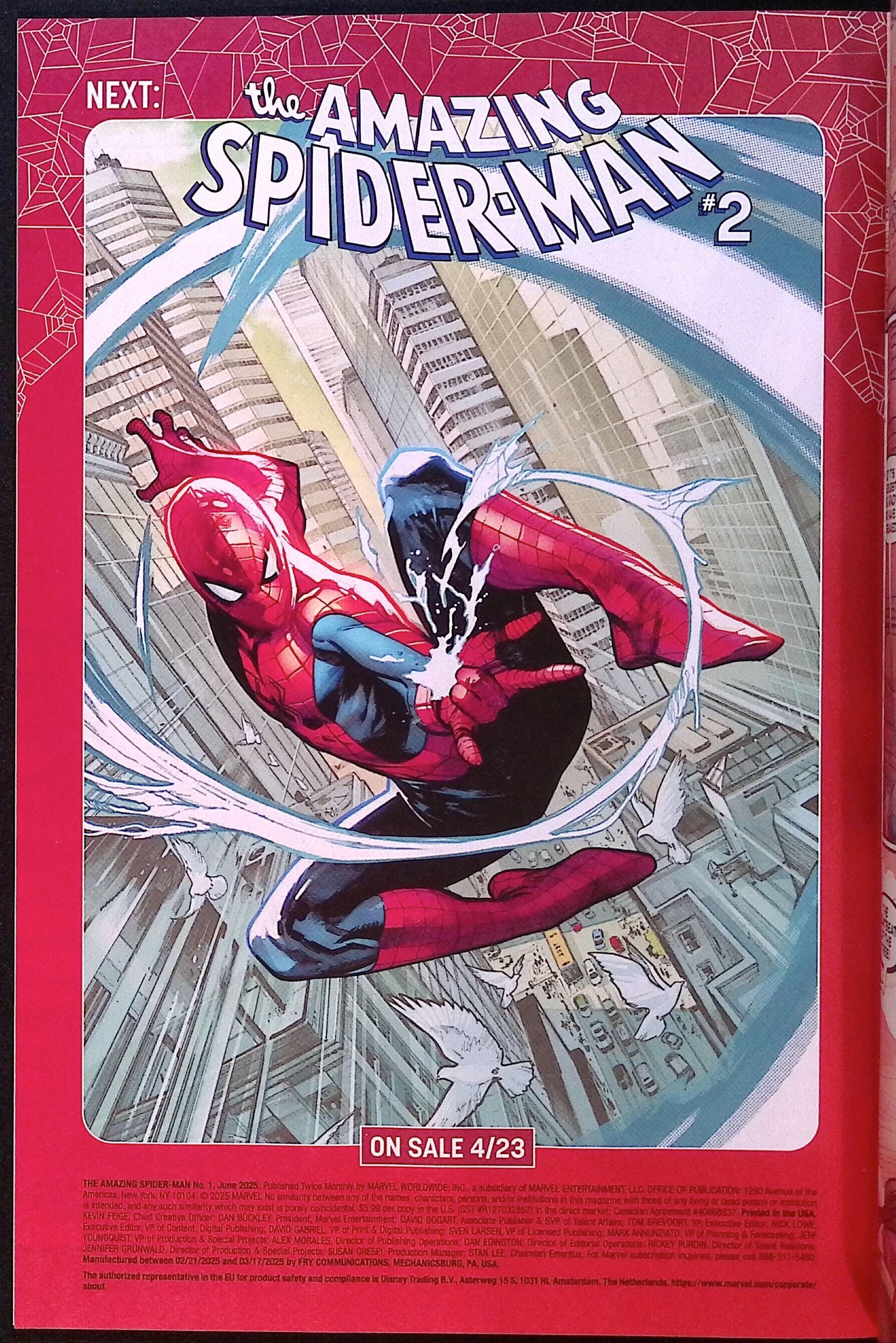 The Amazing Spider-Man # 1 Malavia Variant 2025 NM-