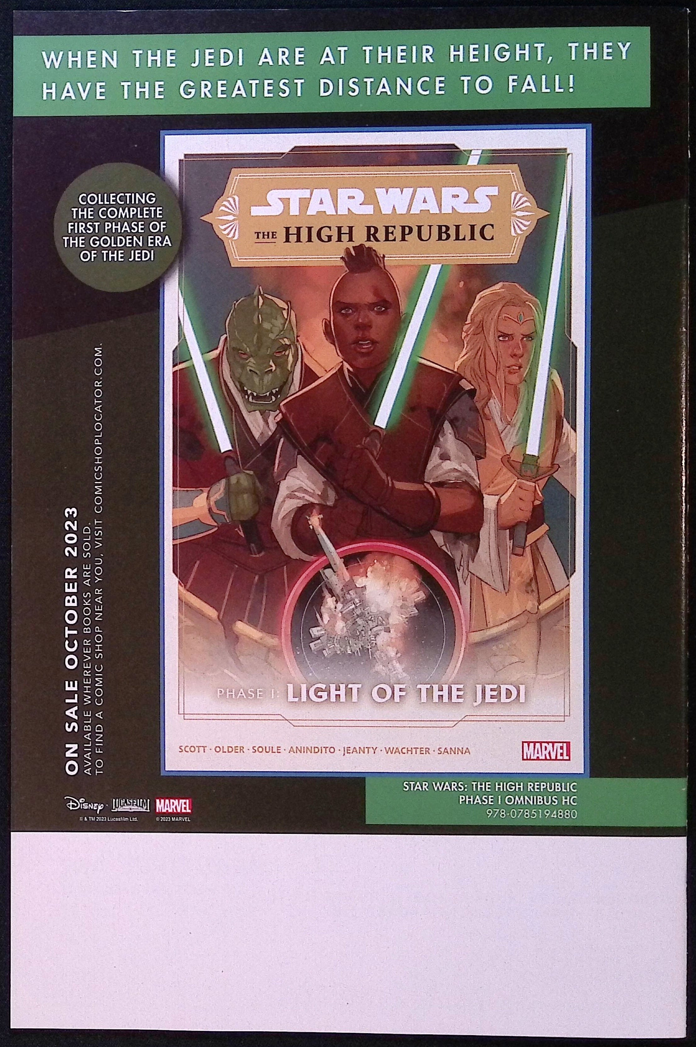 Star Wars: The High Republic Attack of the Hutts # 1  "Trick-or-Read" 2023 NM-