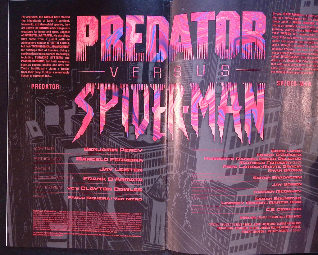 Predator vs. Spider-Man # 1 Land Foil Variant 2025 NM