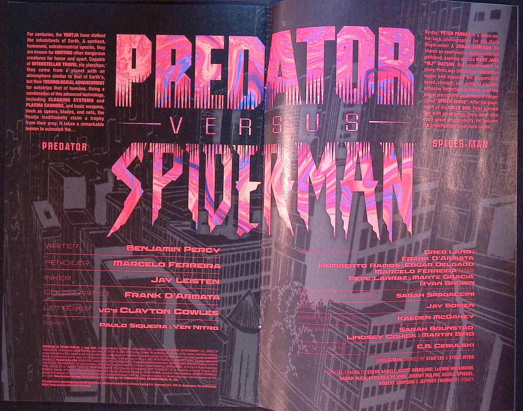 Predator vs. Spider-Man # 1 Cover A First Printing 2025 NM