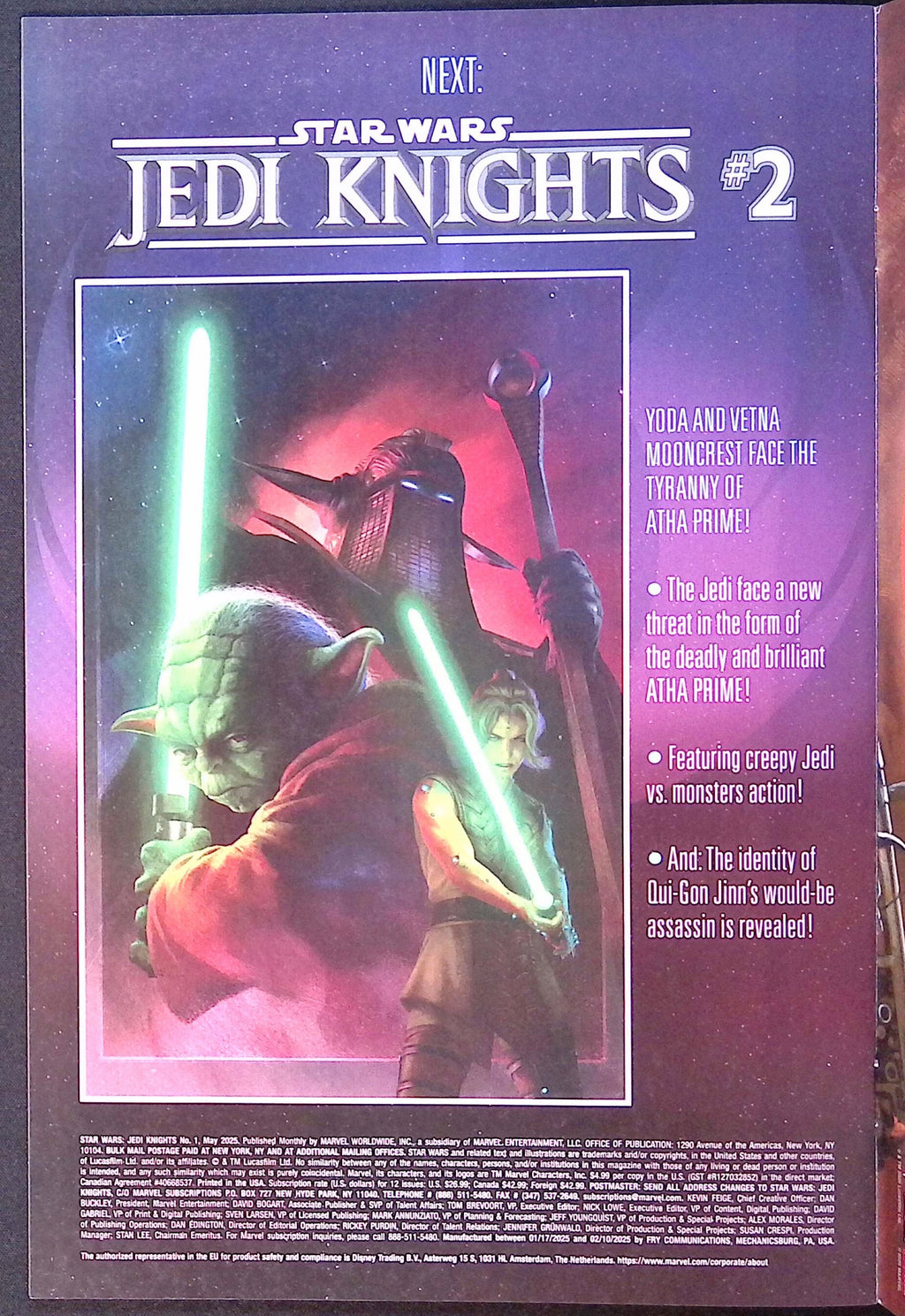 Star Wars: Jedi Knights # 1 Cover A First Printing 2025 NM
