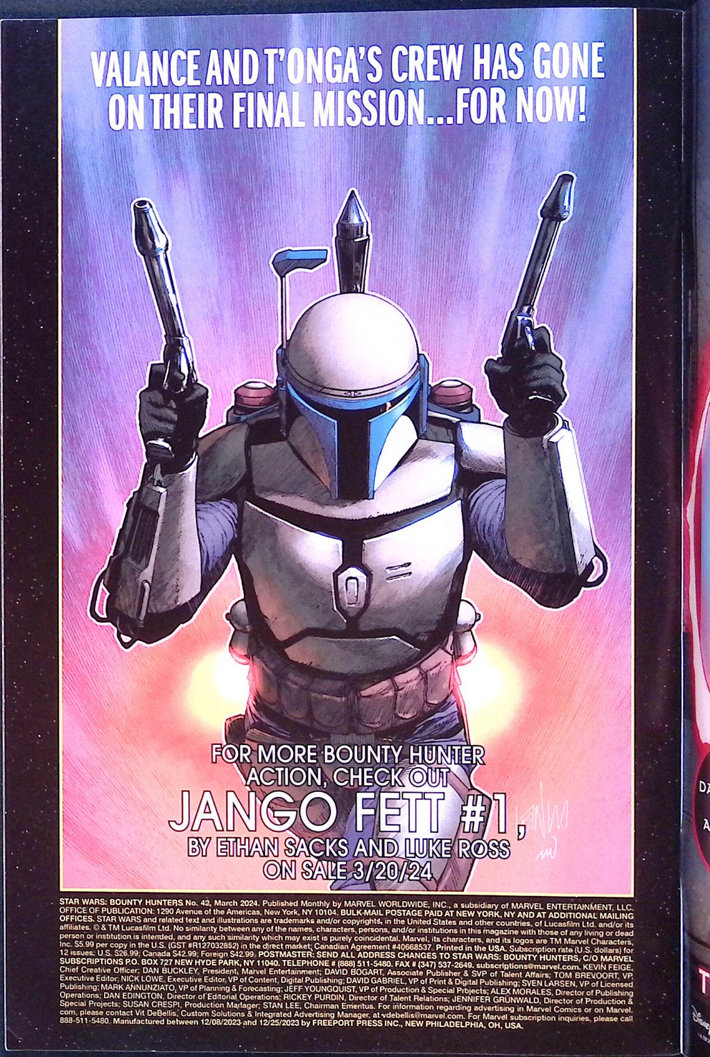 Star Wars: Bounty Hunters # 42 Logo Variant 2024 VF+