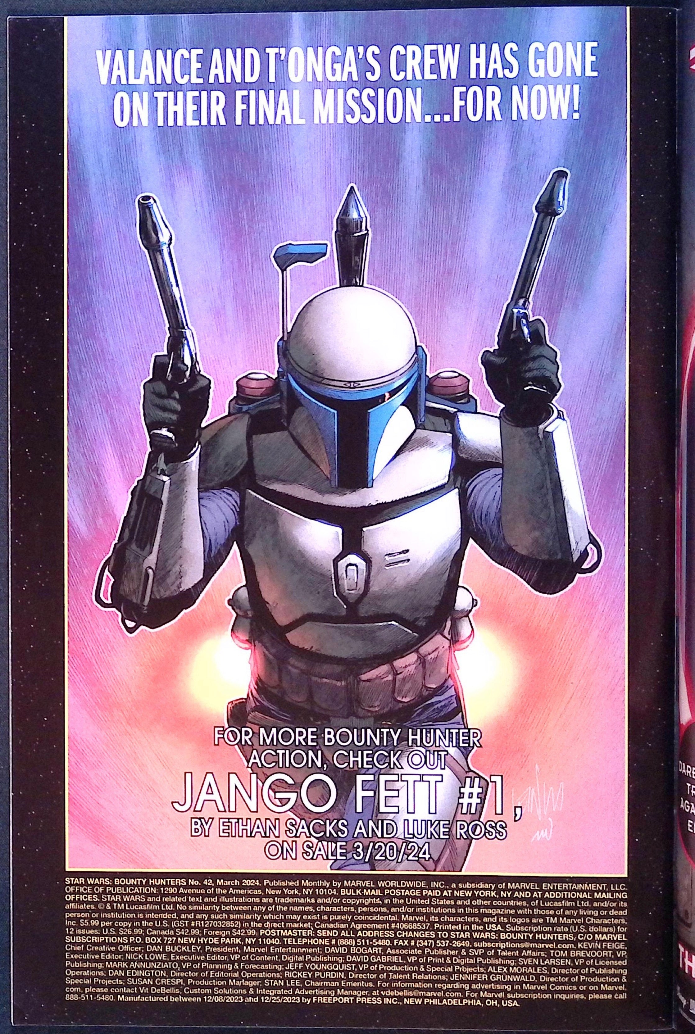 Star Wars: Bounty Hunters # 42 Logo Variant 2024 VF/NM