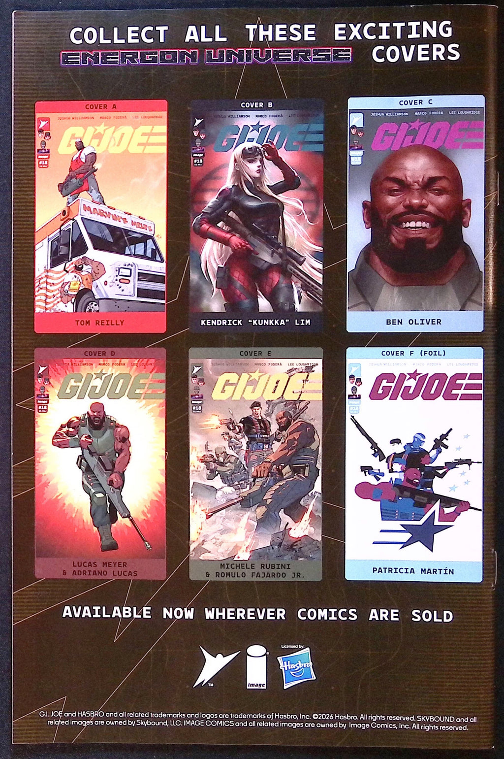G.I. Joe # 18 Cover B Kendrick Kunnka Lim Variant First Printing 2026 BN