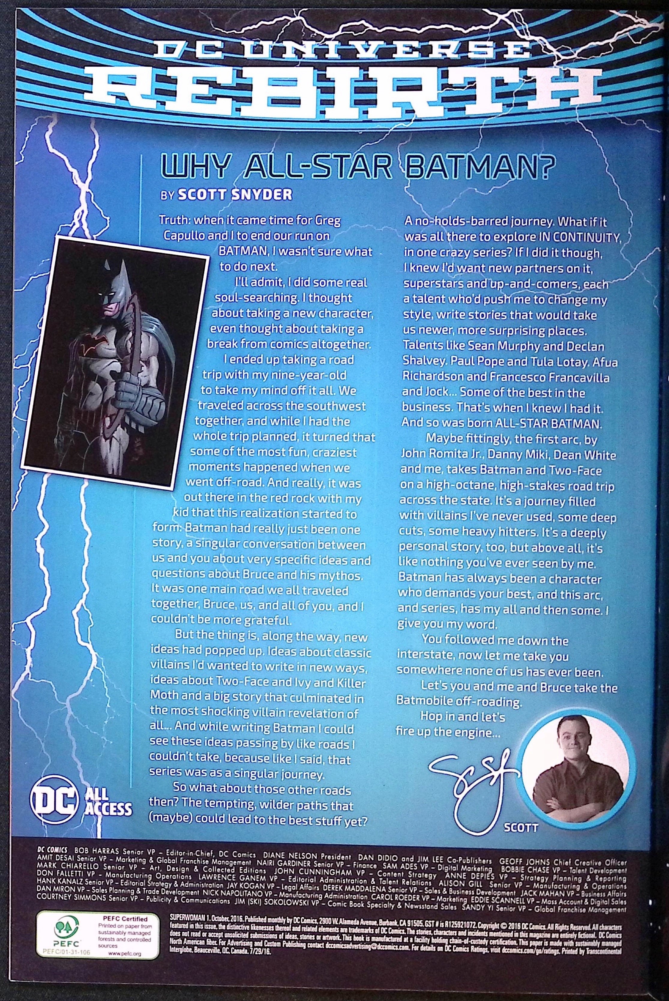 Superwoman # 1 2016 Cover A First Printing 2016 VF/NM
