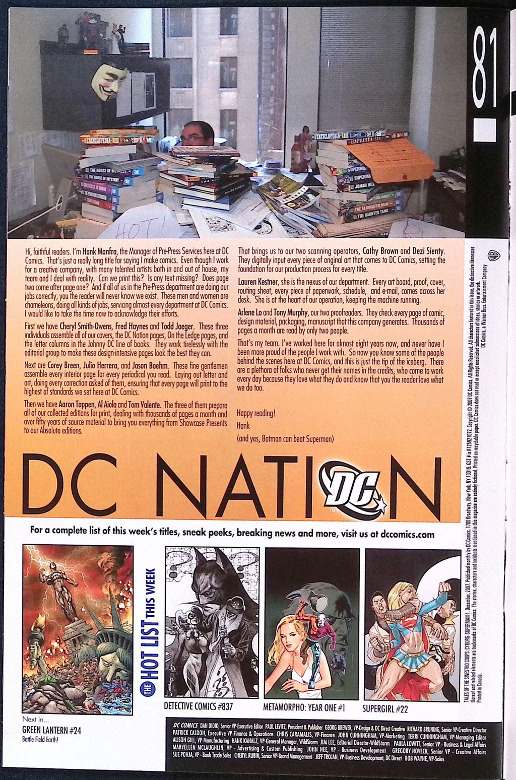 Tales of the Sinestro Corps Presents: Cyborg Superman # 1 2006 NM-