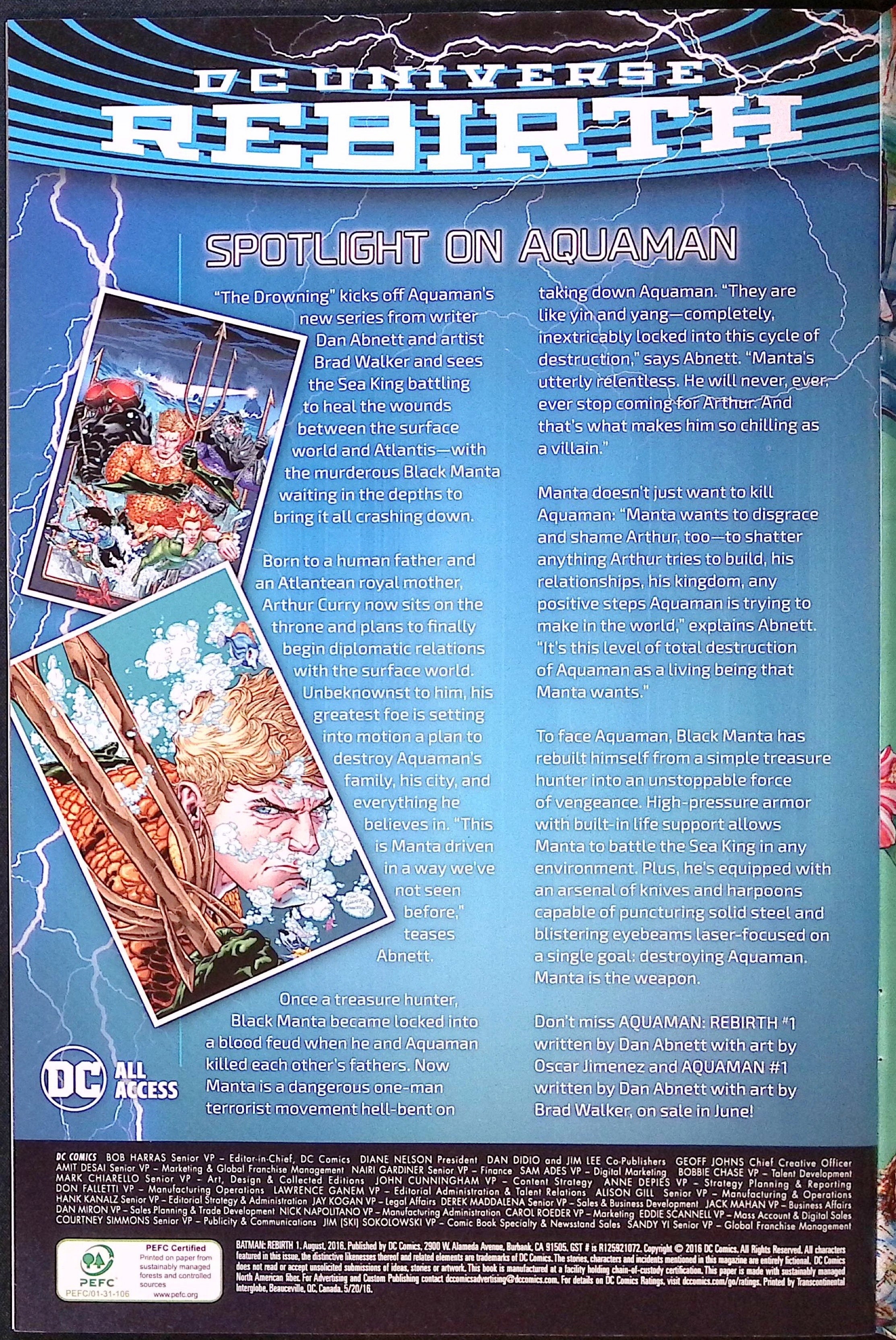 Batman: Rebirth # 1 2016 VF/NM