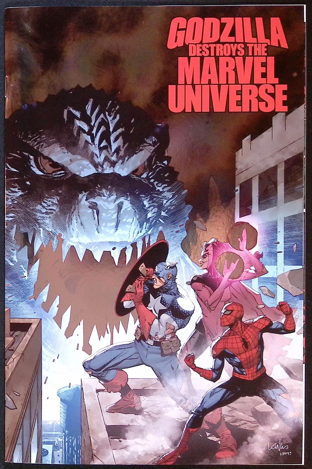 Godzilla Destroys the Marvel Universe # 1 Yu Foil Variant 2025 NM