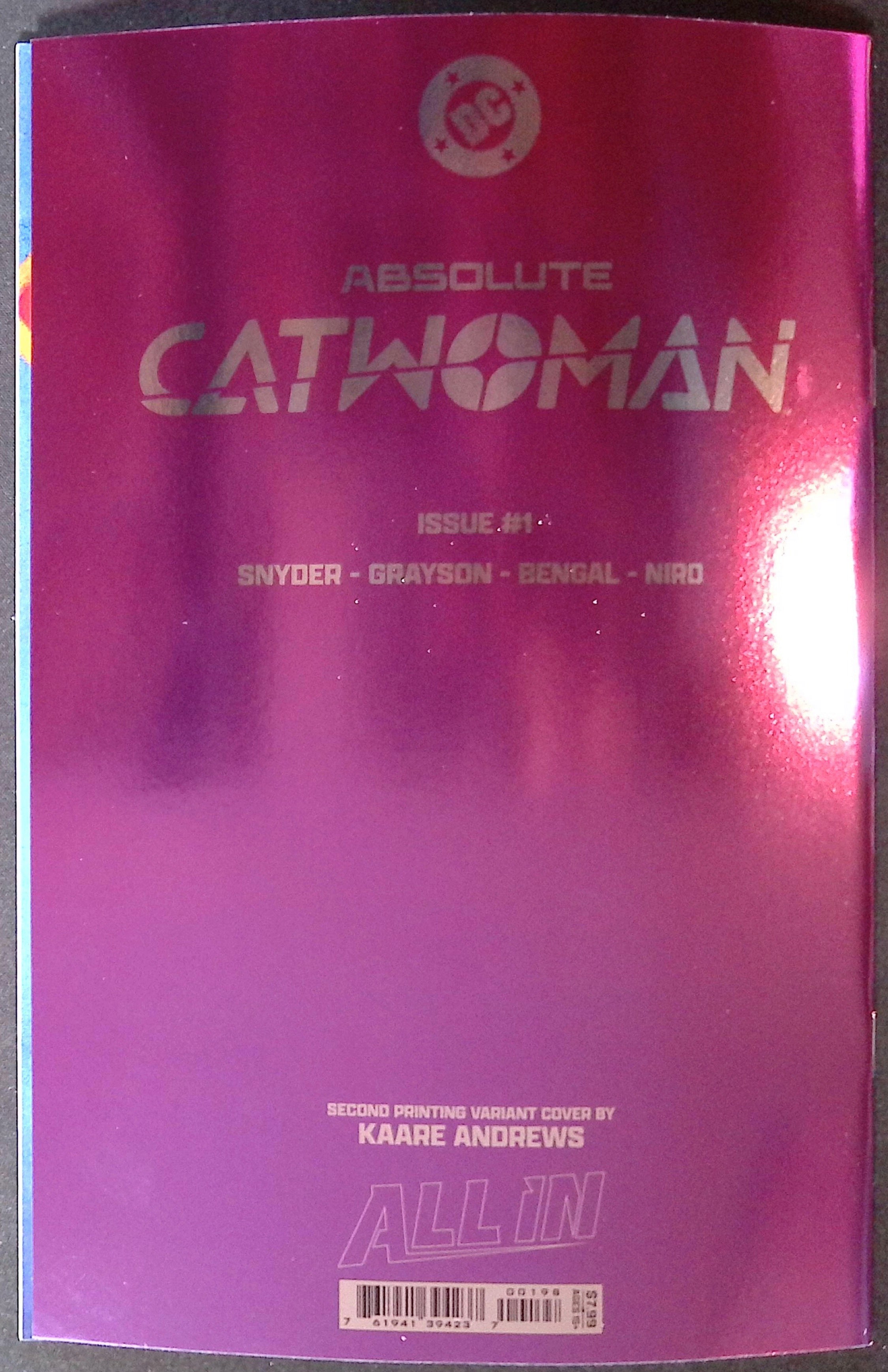 Absolute Catwoman # 1 Cover C Kaare Andrews Foil Variant Second Printing 2026 BN